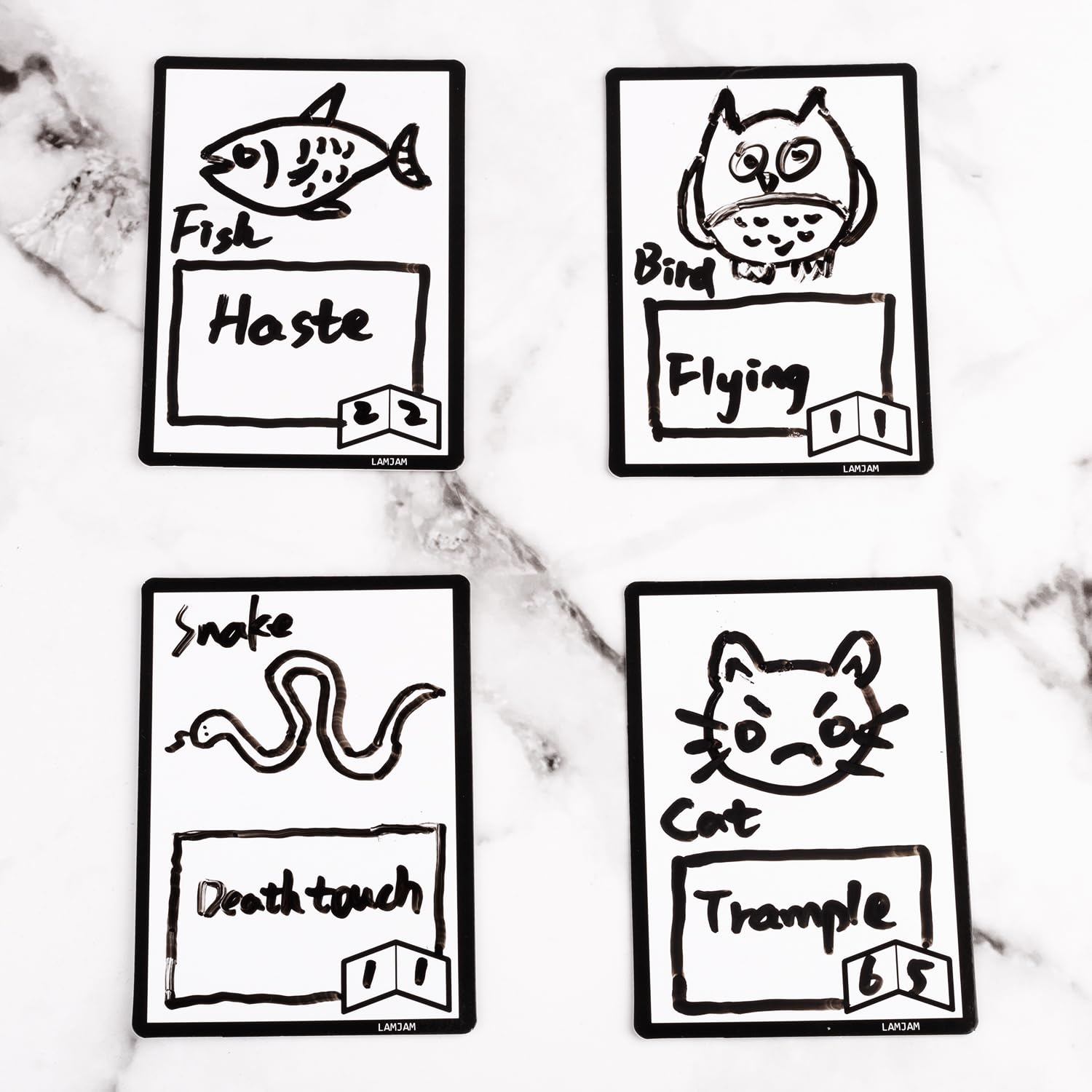 50-Piece Reusable Dry Erase MTG Tokens with Marker - Double-Sided Magic The Gathering Proxy Cards for DIY Game Accessories | Perfect for MTG Tournaments, Casual Play & Custom Card Creation