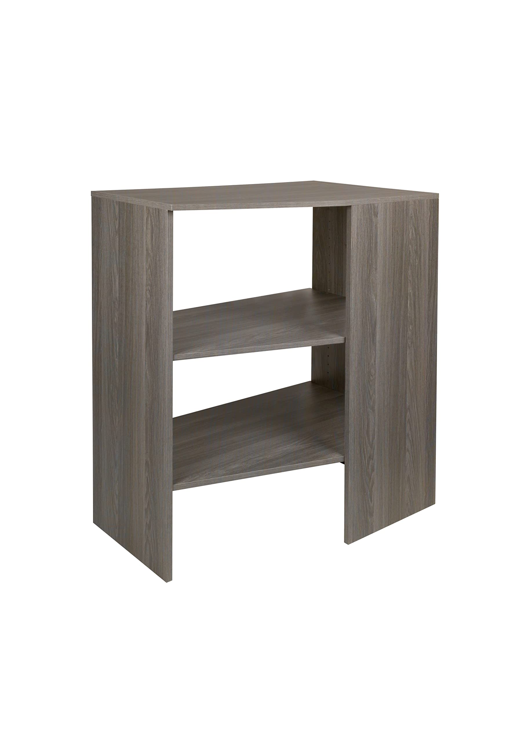 ClosetMaid SuiteSymphony Adjustable Stacking Wood Corner Shelf Unit - 2 Shelves for Closet Storage, Clothes, Shoes & Home Décor in Graphite Grey | Perfect for Bedroom, Bathroom & Entryway Organization