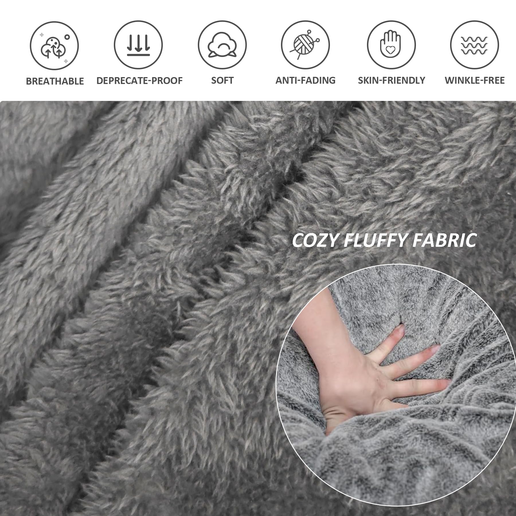 7FT Big Beanbag Chair for Adults & Kids - No Filling Comfy Cover, Dark Grey - Perfect for Bedroom, Living Room, Game Room & Dorm Lounge (Lazy Sofa Floor Chair)