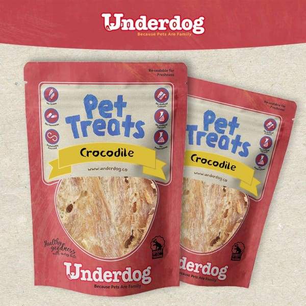 Premium Underdog Crocodile Air-Dried Dog Treats - 60g Natural Protein Snacks for Dogs - Grain-Free, Hypoallergenic Training Rewards - Perfect for Outdoor Adventures & Travel Treats