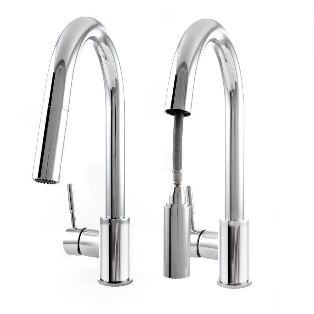 ZLINE Arthur Pull Down Single Handle Kitchen Faucet in Chrome - Modern High Arc Design for Easy Dishwashing & Food Prep (ATH KF CH)