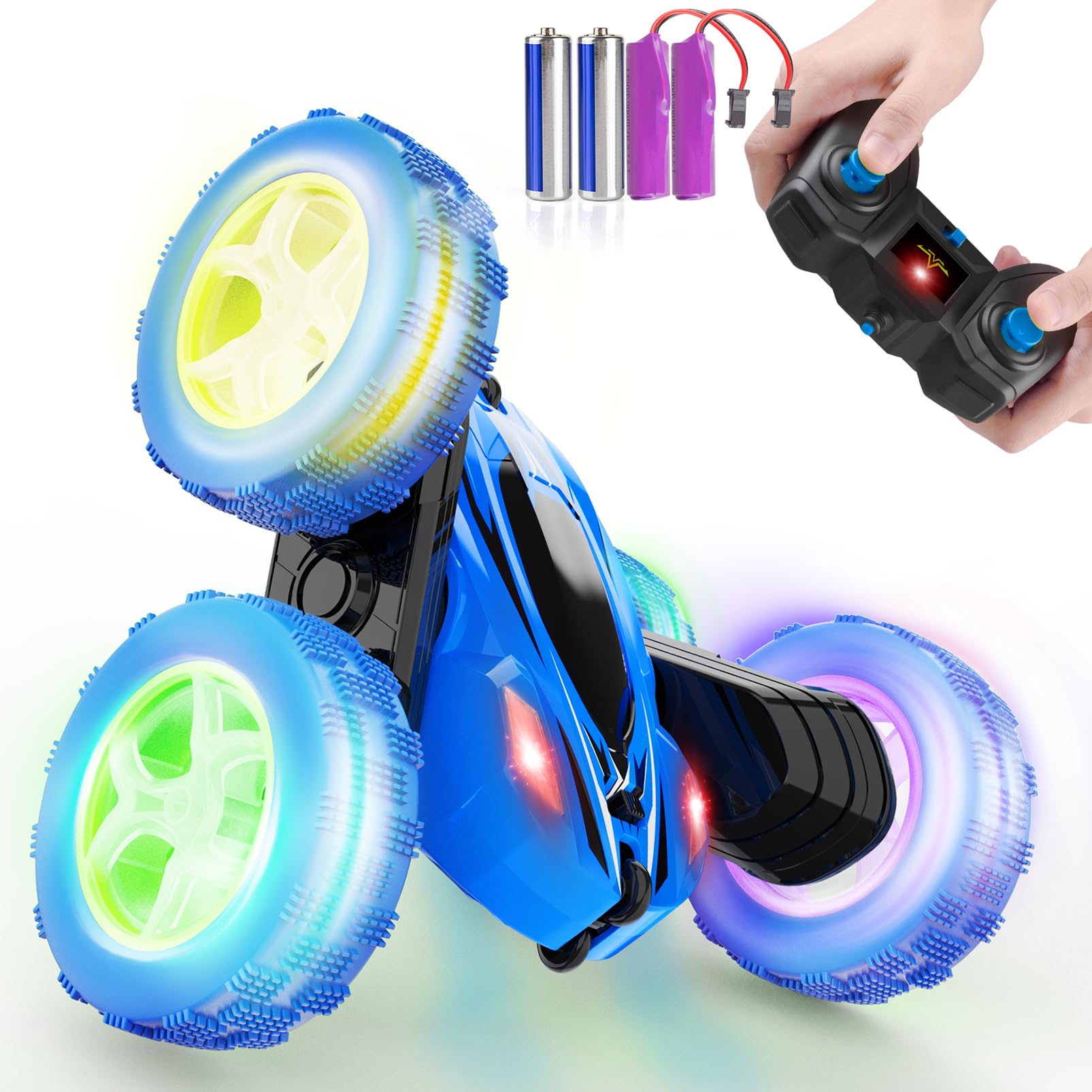 2.4GHz 4WD Fast Remote Control Car - 360° Rotating Monster Truck Toy for Kids | High Speed RC Cars for Boys & Girls | Perfect for Indoor Play, Backyard Racing & Birthday Gifts