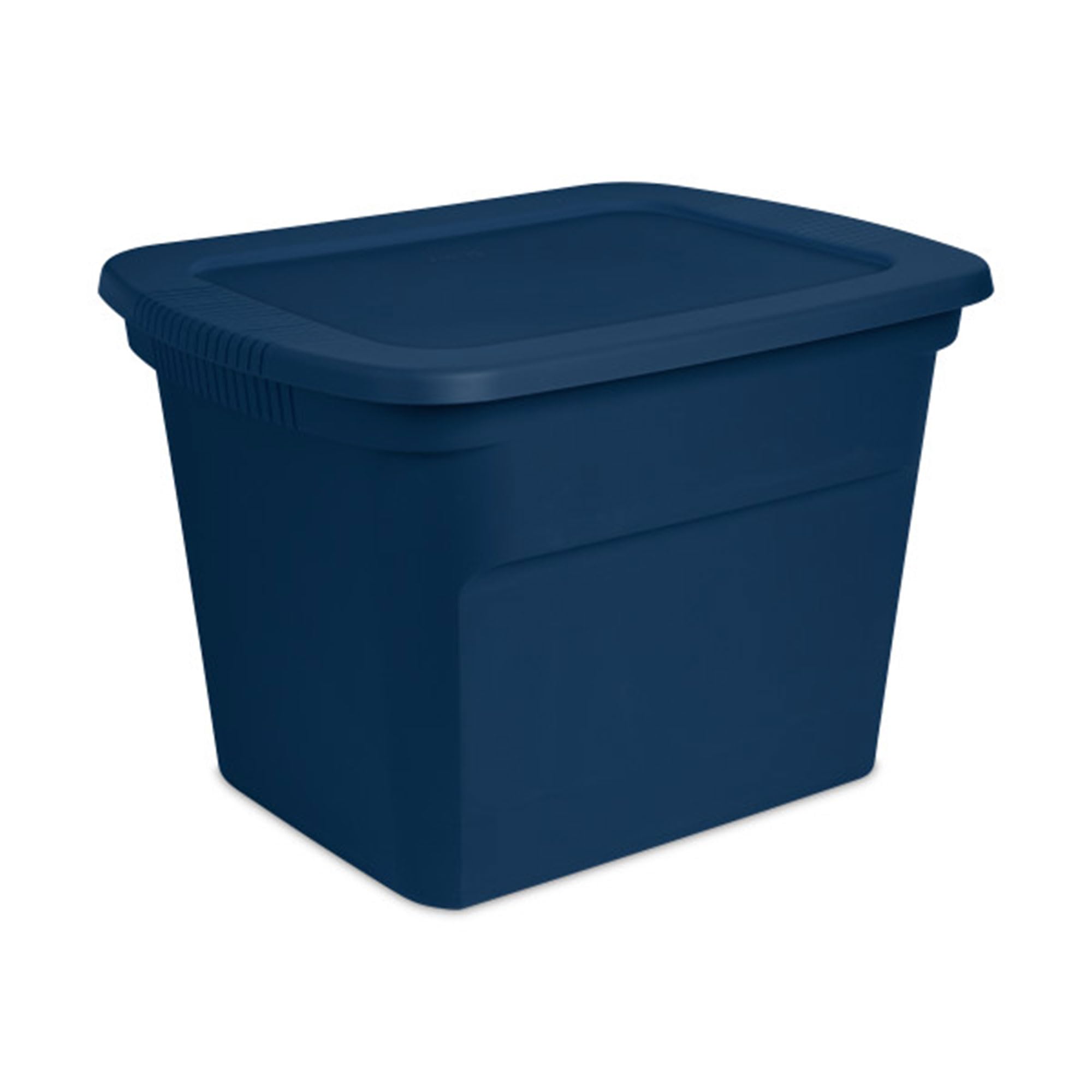 Sterilite 8-Pack 18 Gallon Plastic Storage Bins with Lids, Durable Stackable Tote Containers in Marine Blue - Perfect for Home Organization, Garage Storage & Moving Supplies