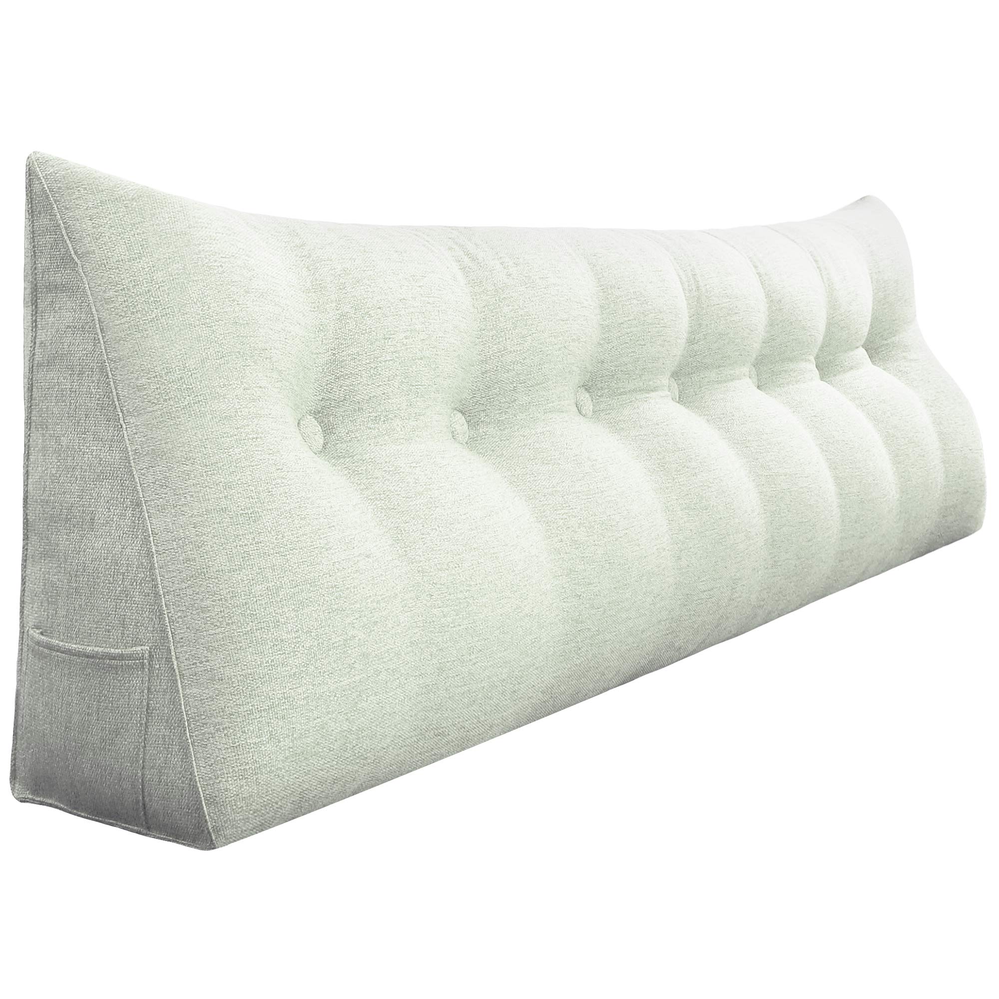 VERCART Large Wedge Pillow for Bed - 76 Inch Decorative Throw Pillow with Removable Linen Cover, Back Support & Lumbar Pillow for Headboard, Reading, and Sleeping - Beige | Perfect for Living Room, Bedroom, and Home Decor
