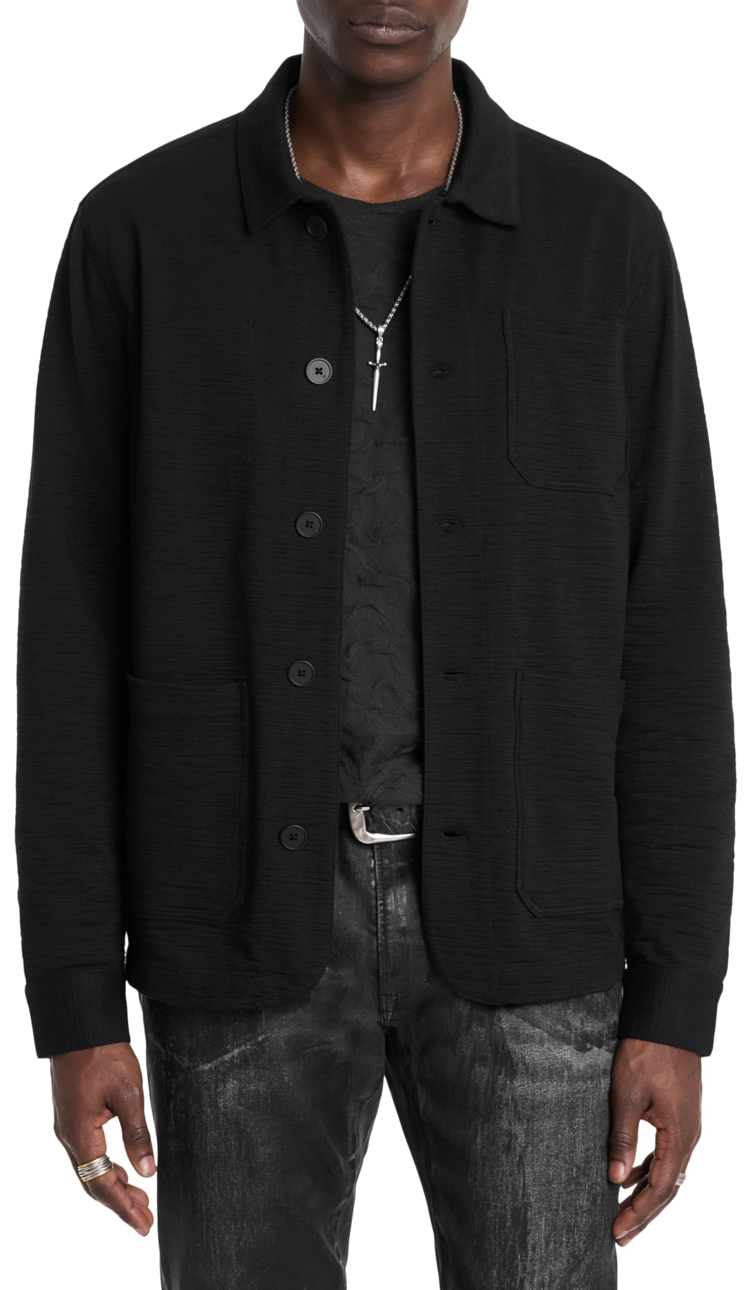 John Varvatos Men's Kenmare Jacket - Premium Leather Motorcycle Jacket for Men | Stylish Biker Jacket for Casual & Night Out | Perfect for Riding & Fashion