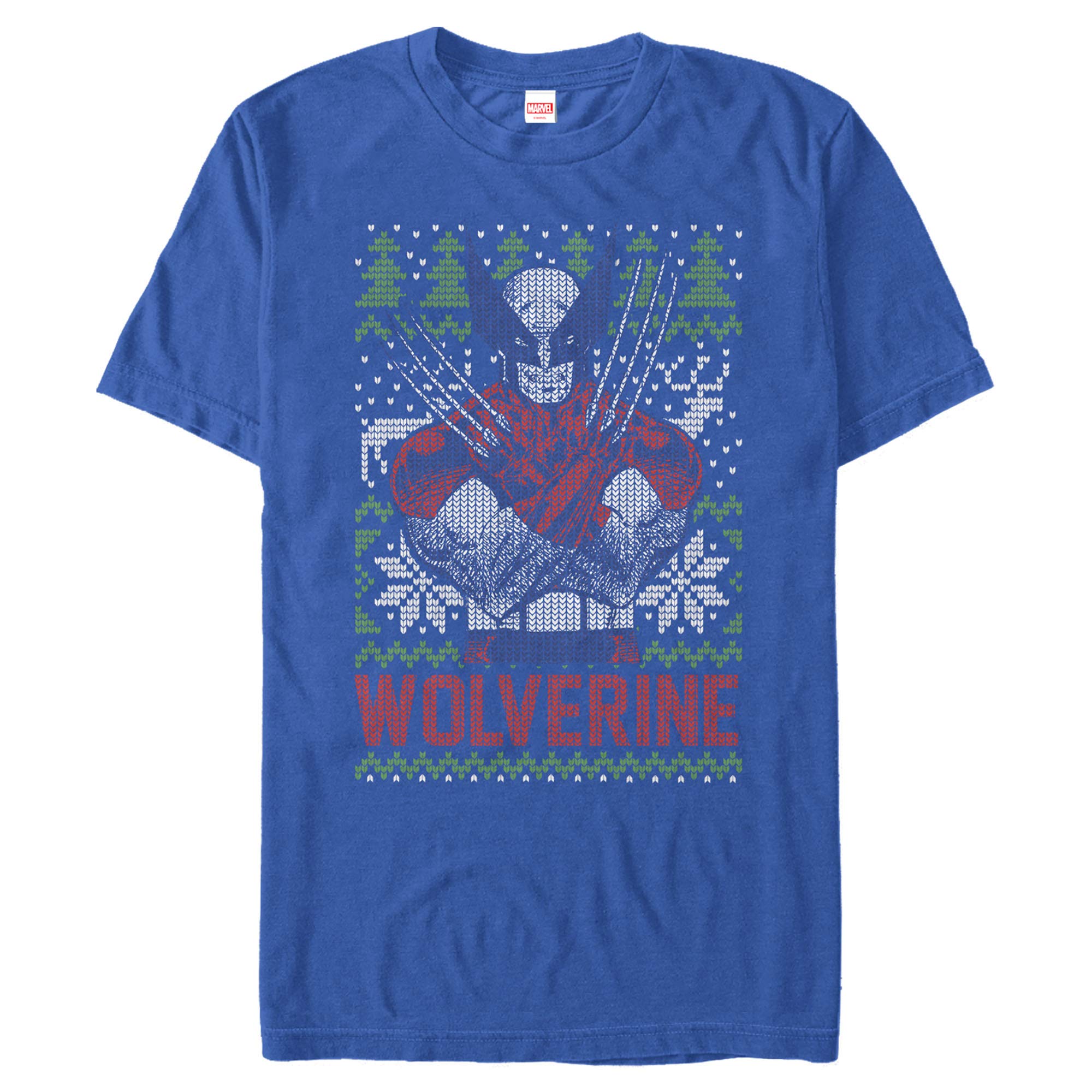 Men's Marvel Ugly Christmas X-Men Wolverine Graphic T-Shirt | Funny Holiday Sweater Alternative | Perfect for Christmas Parties & Gifts