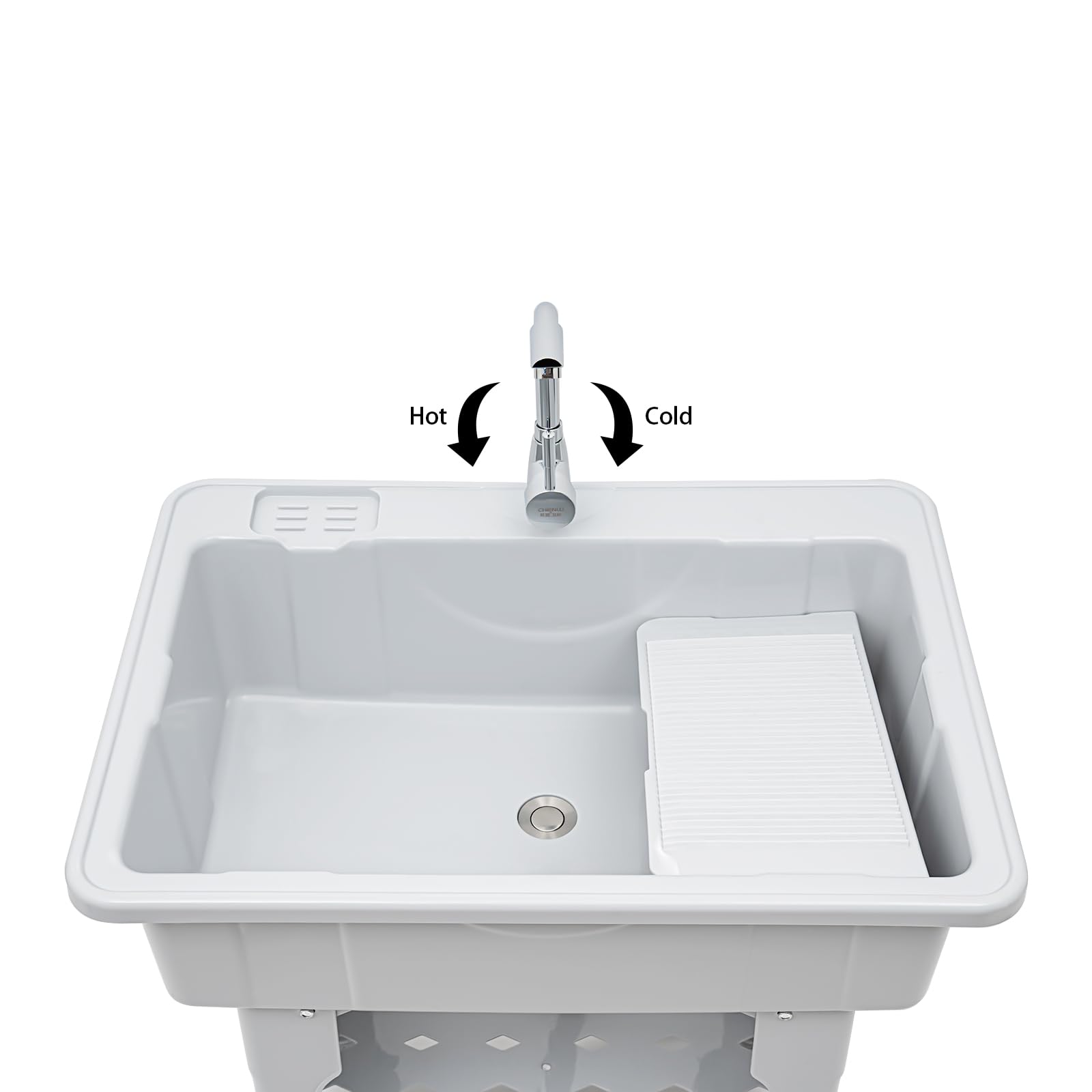 Utility Sink | Portable Laundry Sink with Hose Hook Up | Outdoor Sink for Laundry Room, Garage, Greenhouse & Pet Washing | Perfect for Camping, RV & Farm Use