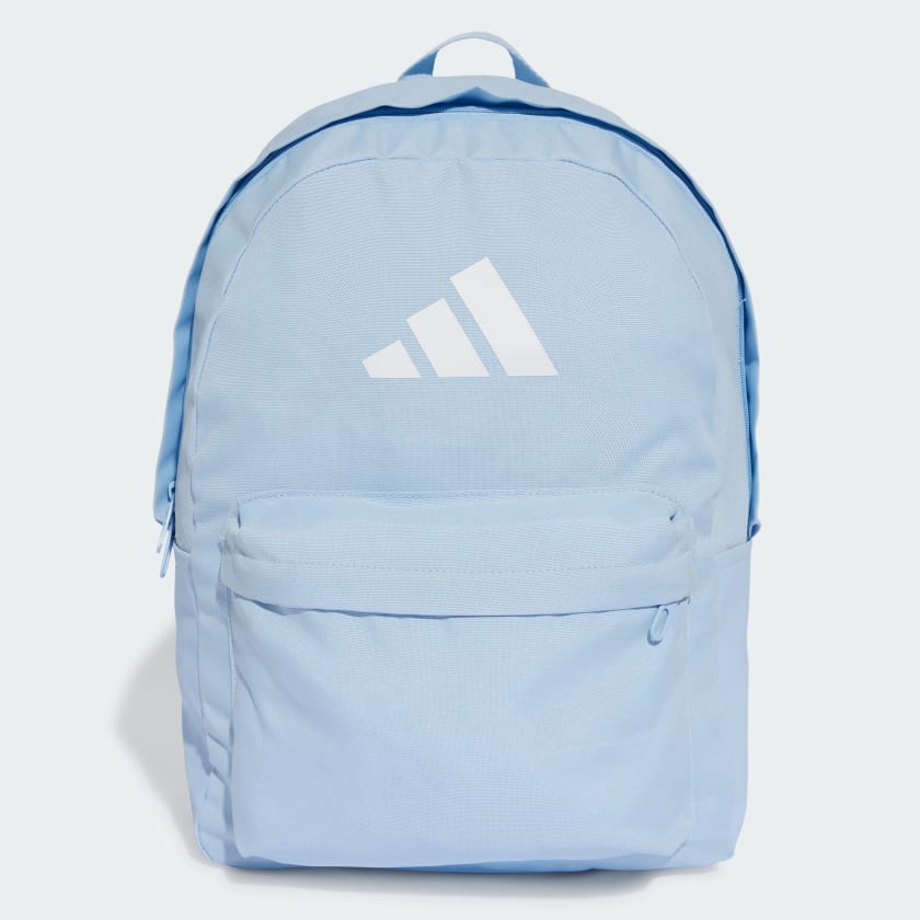 Adidas Bars Glow Blue & White Backpack - Lightweight School & Travel Backpack for Men & Women - Perfect for Gym, Hiking & Daily Commute