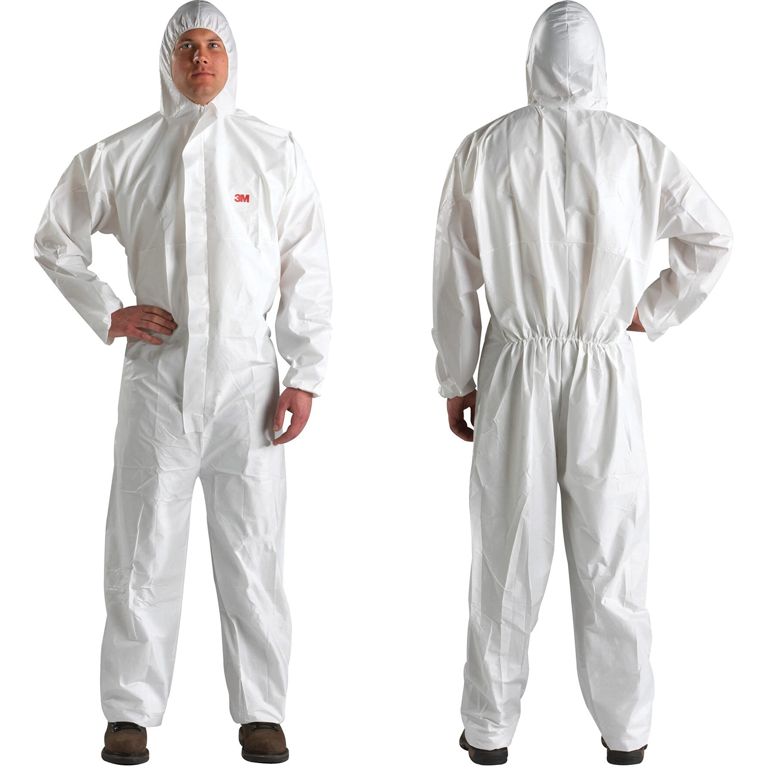 3M 4510 Disposable Microporous Laminate Coverall with Elastic Cuffs - White, Medium (25-Pack) | Protective Workwear for Healthcare, Construction & Industrial Safety