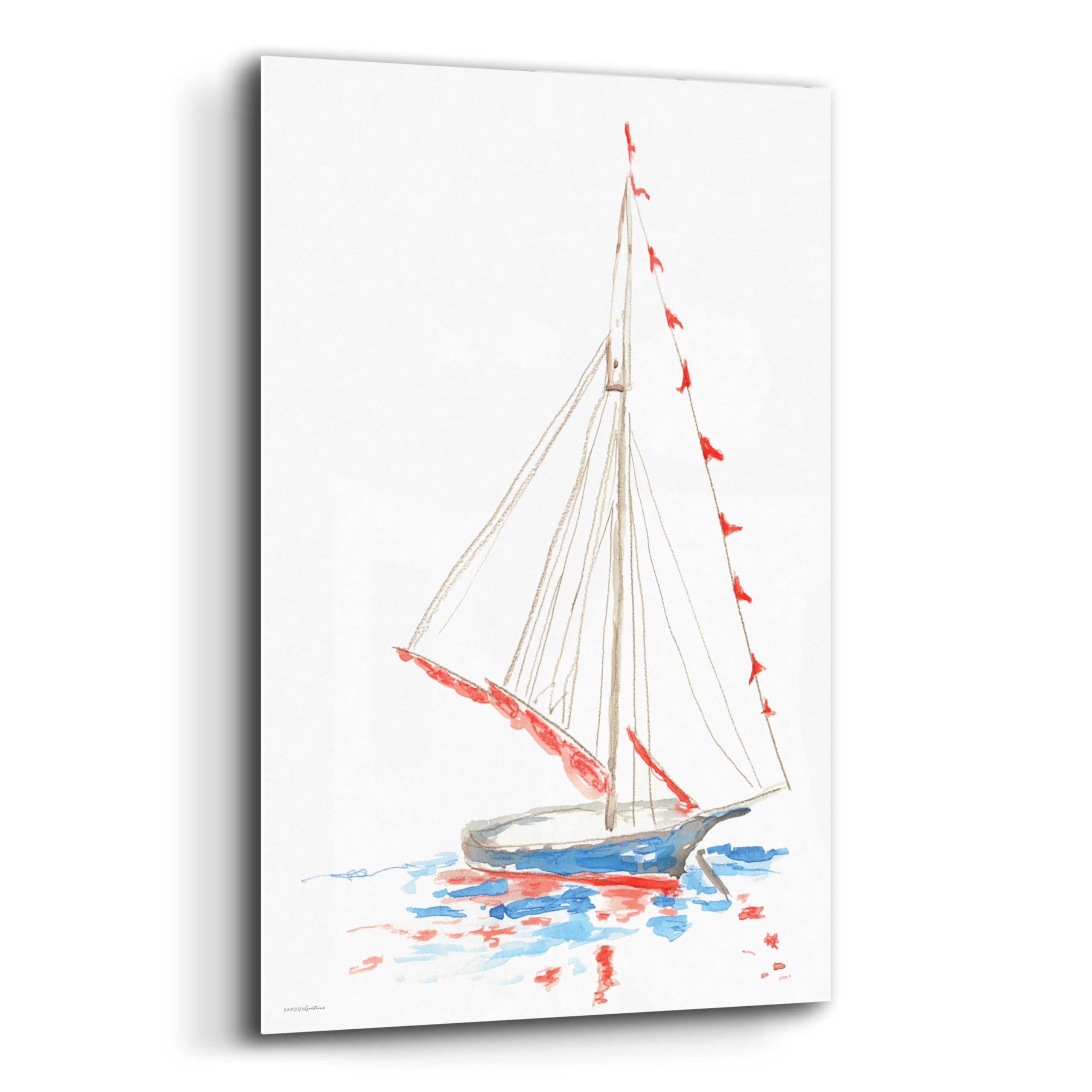 Epic 'Boat Parade' Acrylic Glass Wall Art by Kamdon Kreations - 16x24 Inches Modern Home Decor for Living Room, Bedroom & Office