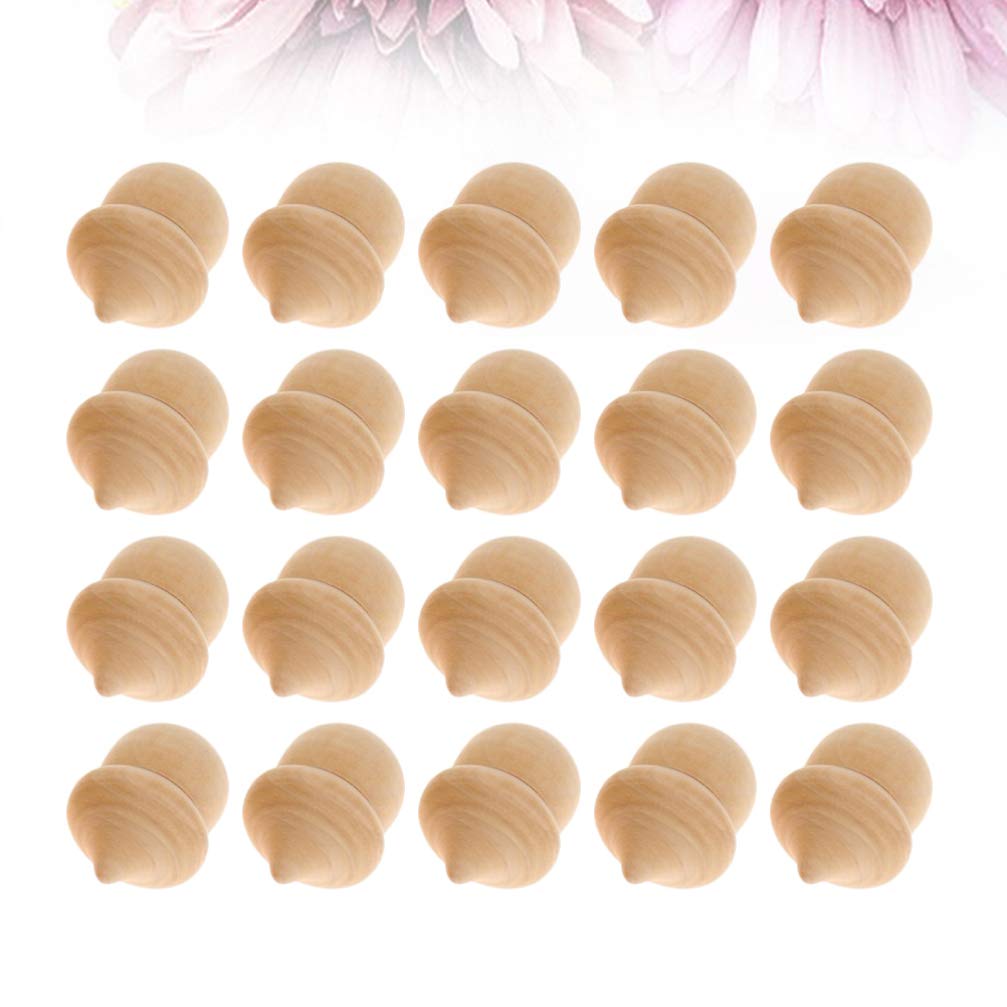Healifty Unfinished Wood Peg Dolls - 20pcs DIY Natural Wooden Dolls for Christmas Decor, Wedding Party, Arts & Crafts, Graffiti, Rustic Table Decor - Perfect for Holiday Centerpieces, Kids' Craft Projects & Home Decoration