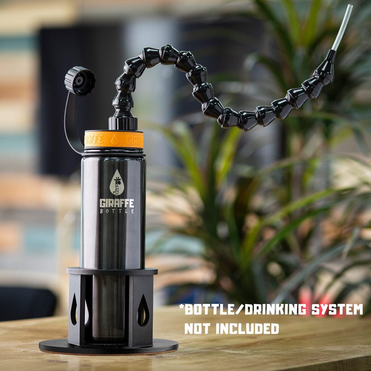 Sturdy Desktop Bottle Holder - Space-Saving Water Bottle Stand for Office, Home & Car - Perfect for Hydro Flask, Yeti & Stanley Tumblers (Black)