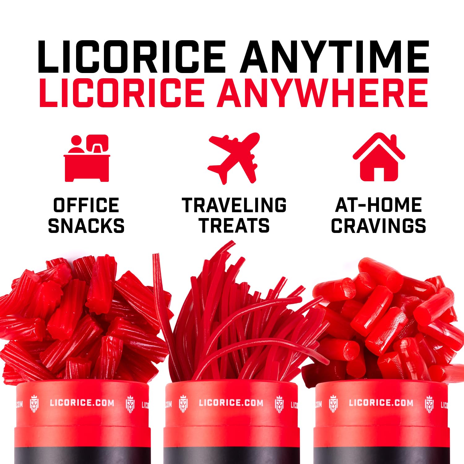 Premium Gourmet Assorted Red Licorice Gift Box - Australian Red, Strawberry Spirali & Strawberry Pillows (3-Pack) | Perfect for Holidays, Parties & Sweet Treat Lovers