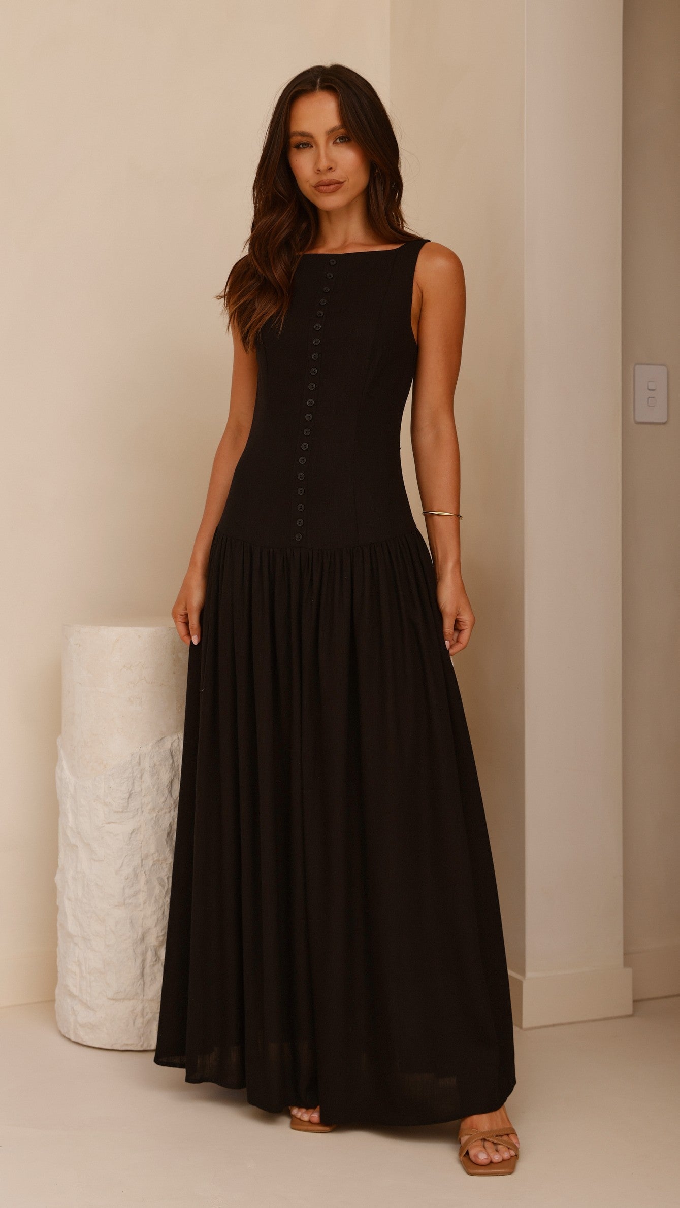 Kora Maxi Dress for Women - Elegant Black Long Flowy Dress for Summer, Beach, Party & Casual Wear