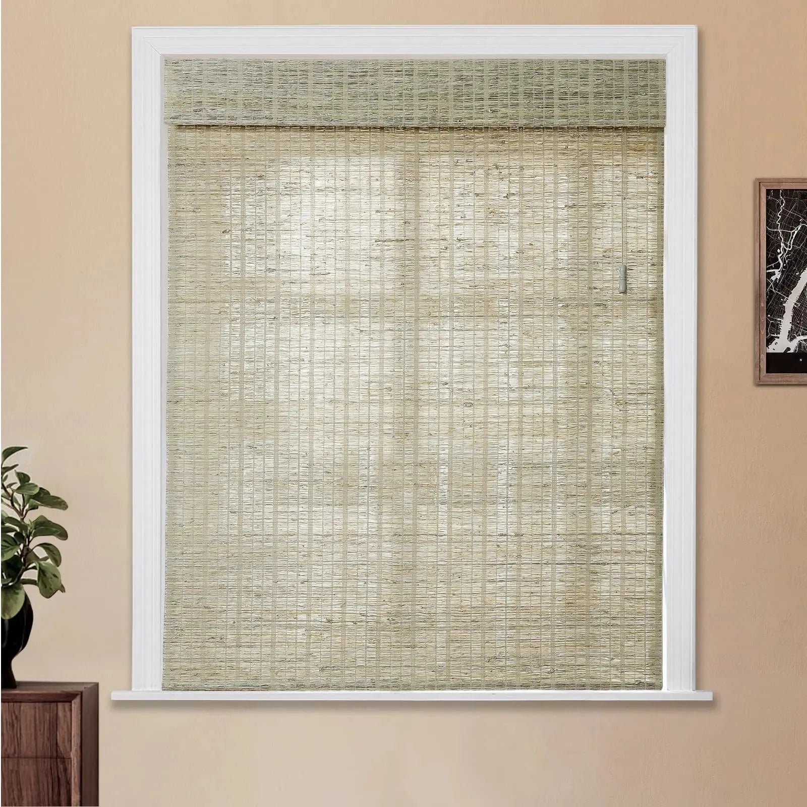 Natural Jute Bamboo Woven Window Shade - Eco-Friendly Straw Blinds for Sun Protection & Privacy - Perfect for Living Room, Bedroom & Patio Decor