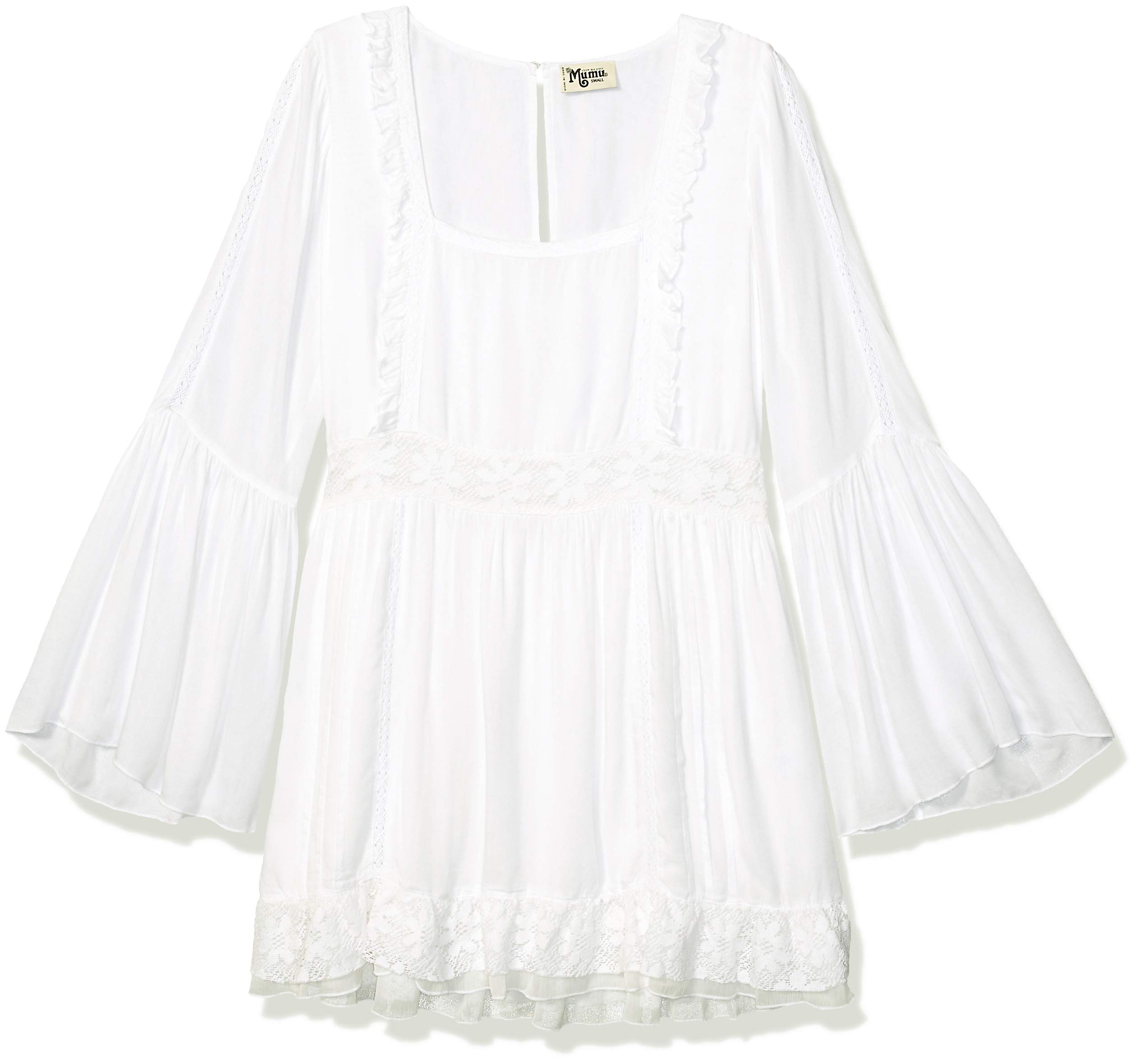 Show Me Your Mumu Women's Sicily Mini Dress - White, XS | Flowy Summer Dress for Beach, Vacation & Casual Outings