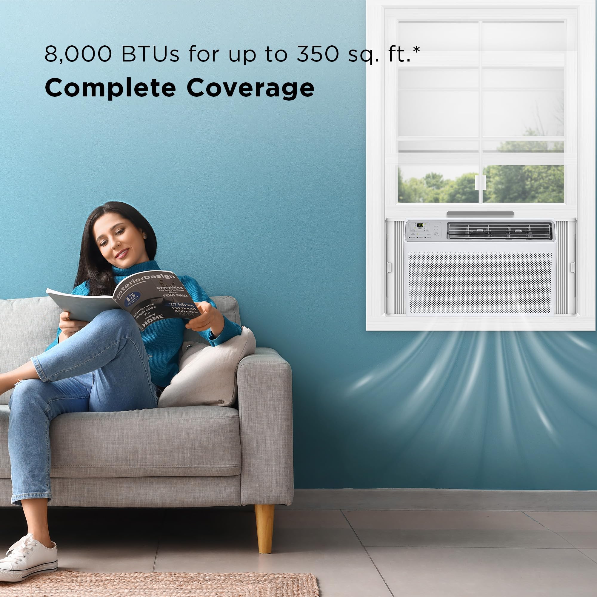 TCL 8,000 BTU Smart Window Air Conditioner with WiFi & Remote - Cool & Quiet for Small Rooms (12x12 ft) - Perfect for Bedrooms, Offices & Apartments