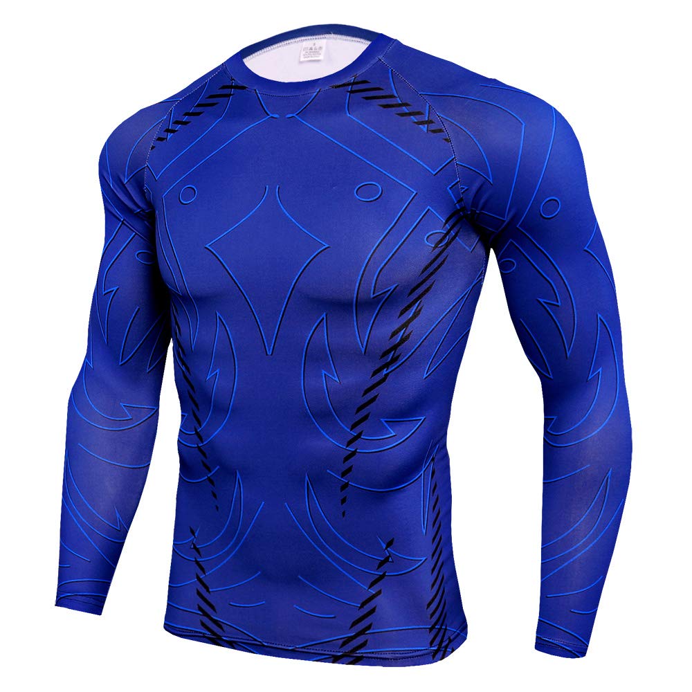 Men's Long Sleeve Compression Shirt & Workout Pants Set - Moisture Wicking Athletic Running Sports Outfit - Gym Yoga Training Clothes Leggings Tights in Black (Perfect for Workouts, Running, Yoga & Outdoor Activities)