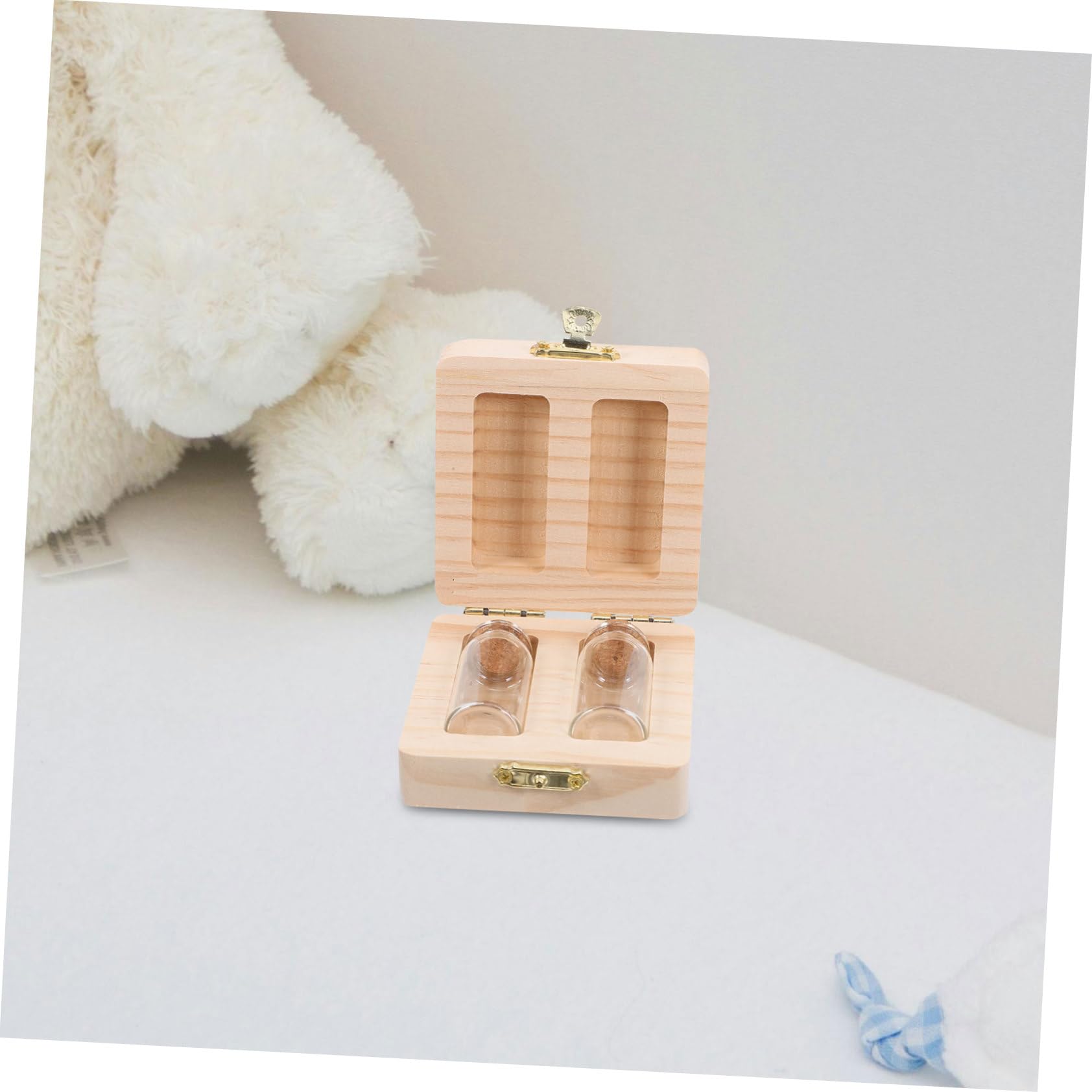 IMIKEYA 2-Piece Baby Memory Box Set - Umbilical Cord & First Hair Keepsake Organizer with Teeth Storage Compartment | Perfect for Newborn Memorabilia, Christening Gifts & Family Heirlooms