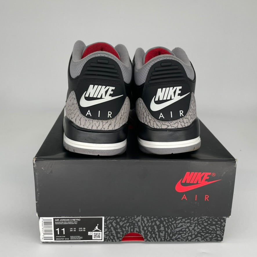 AIR JORDAN 3 Black Cement Reimagined Retro Sneakers - Men's Size 11 (DN3707-010) | Basketball Shoes for Streetwear & Casual Outfits