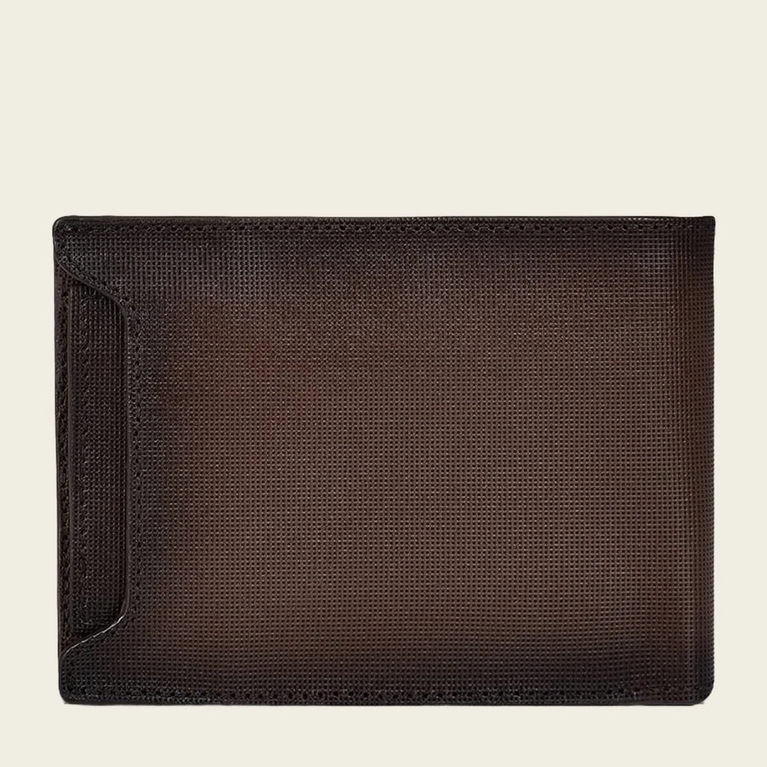 B3039MA Genuine Stingray Leather Bi-Fold Wallet for Men - Stylish Brown Casual Fashion Wallet - Perfect for Everyday Use, Travel & Gifts