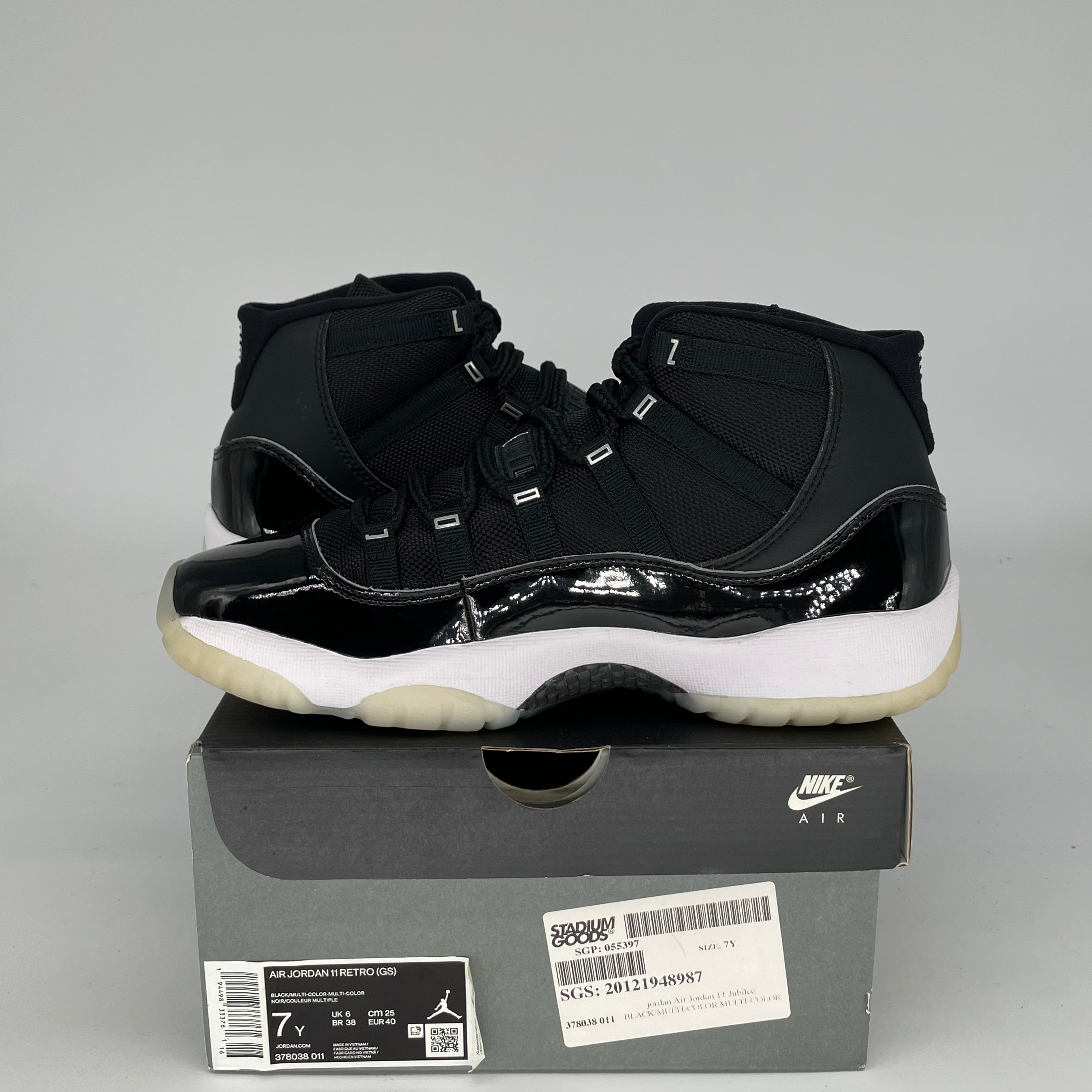 Air Jordan 11 Jubilee Retro Basketball Shoes - Men's Size 7 & Women's Size 8.5W (Style Code 378038-011) - Perfect for Sneaker Collectors & Court Performance