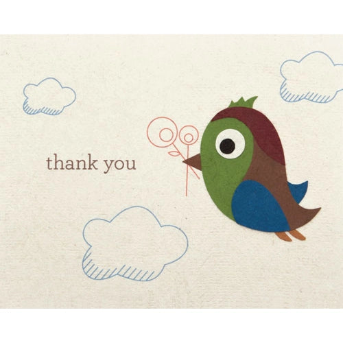 Thank You Birdie Greeting Card - Elegant Floral Thank You Card for All Occasions - Perfect for Birthdays, Weddings, and Appreciation Gifts