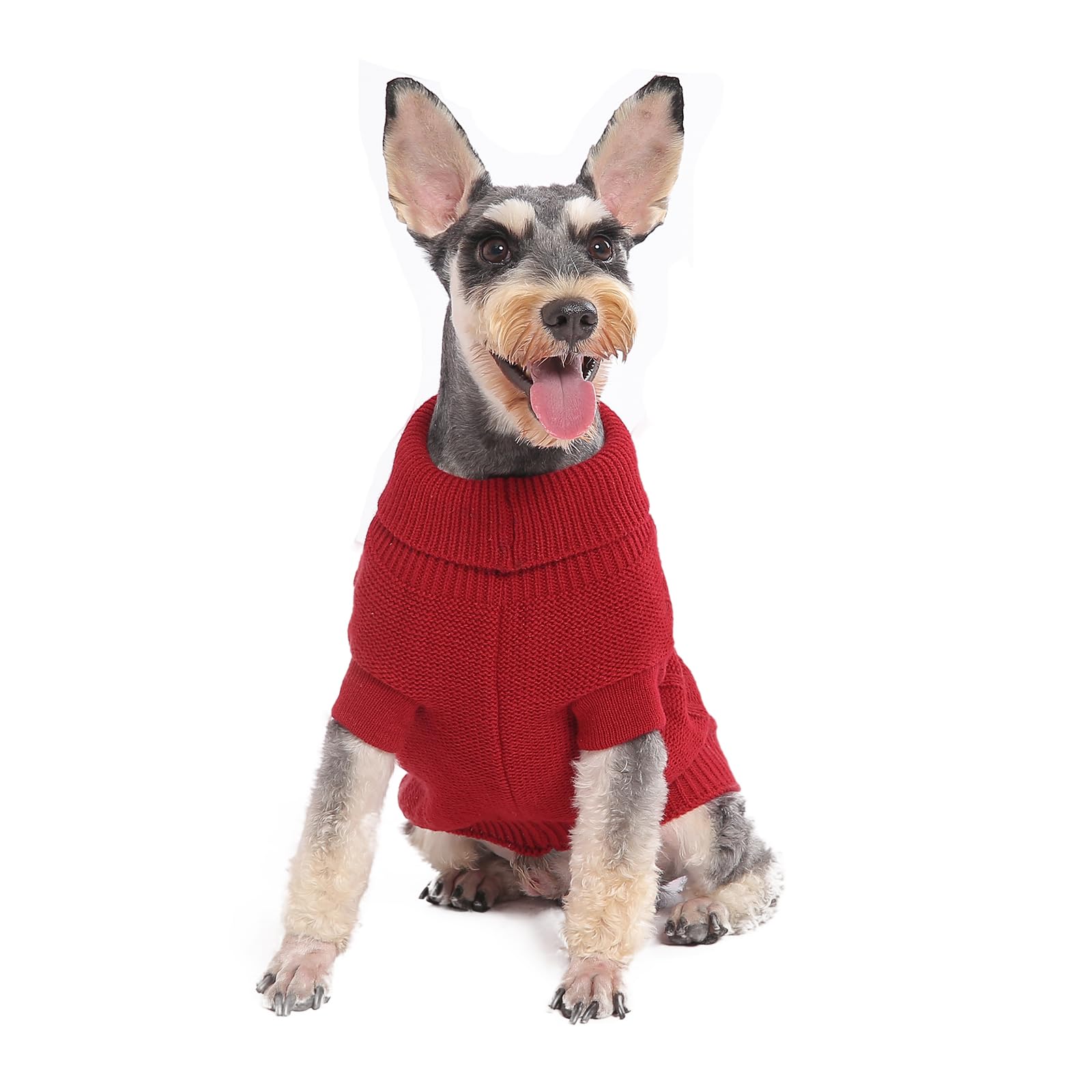 Warm Dog Sweater for Small Breeds - Christmas Pet Knit Pullover for Poodle, Westie & Pomeranian Puppies (Red, Size S) | Cozy Winter Outfit for Indoor & Outdoor Activities