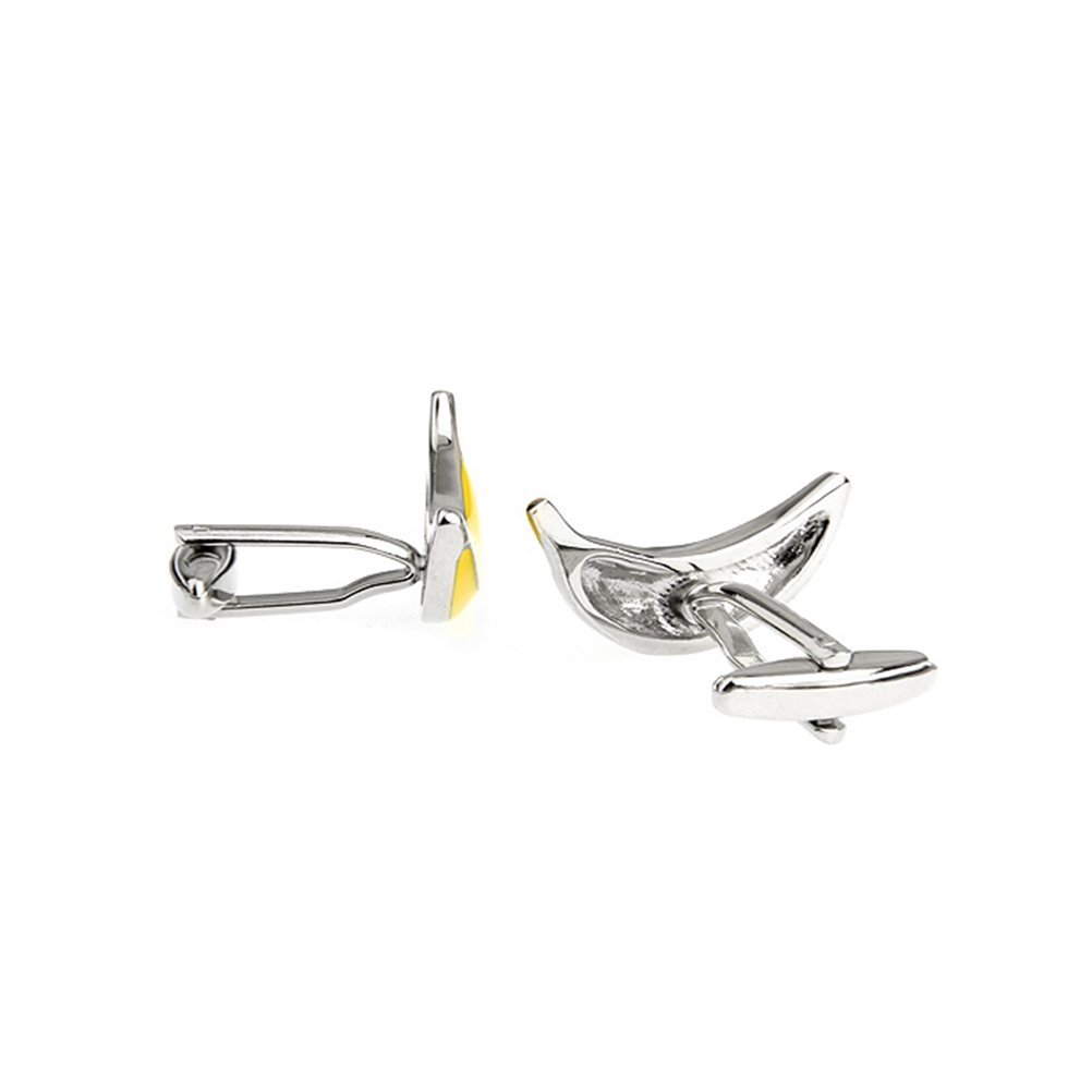 Stylish 3D Banana Cufflinks - Unique Fruit Shaped Cuff Links for Men - Perfect for Weddings, Business Meetings & Banana Lovers