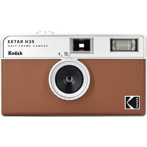 Kodak Ektar H35 Half Frame 35mm Film Camera - Vintage Style Reusable 35mm Film Camera with Built-in Flash (Brown) - Perfect for Travel, Street Photography & Retro Film Enthusiasts