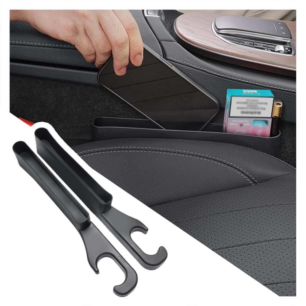 2PCS Universal Car Seat Gap Filler Organizer - Storage Box for Phone, Wallet & Cards - Anti-Drop Car Accessories for Sedan, SUV & Truck - Keep Your Car Interior Clean & Organized