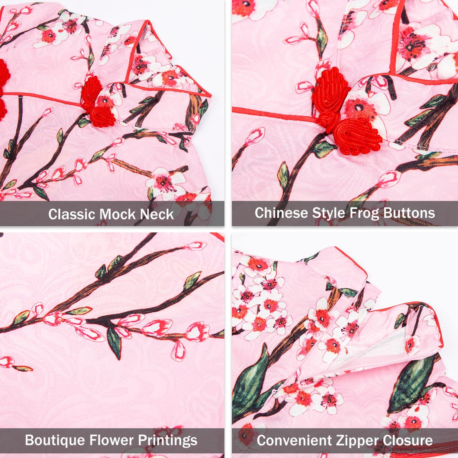 LittleSpring Girls' Holiday Qipao Princess Dress - Traditional Chinese Cheongsam for Parties, Photos & Special Occasions
