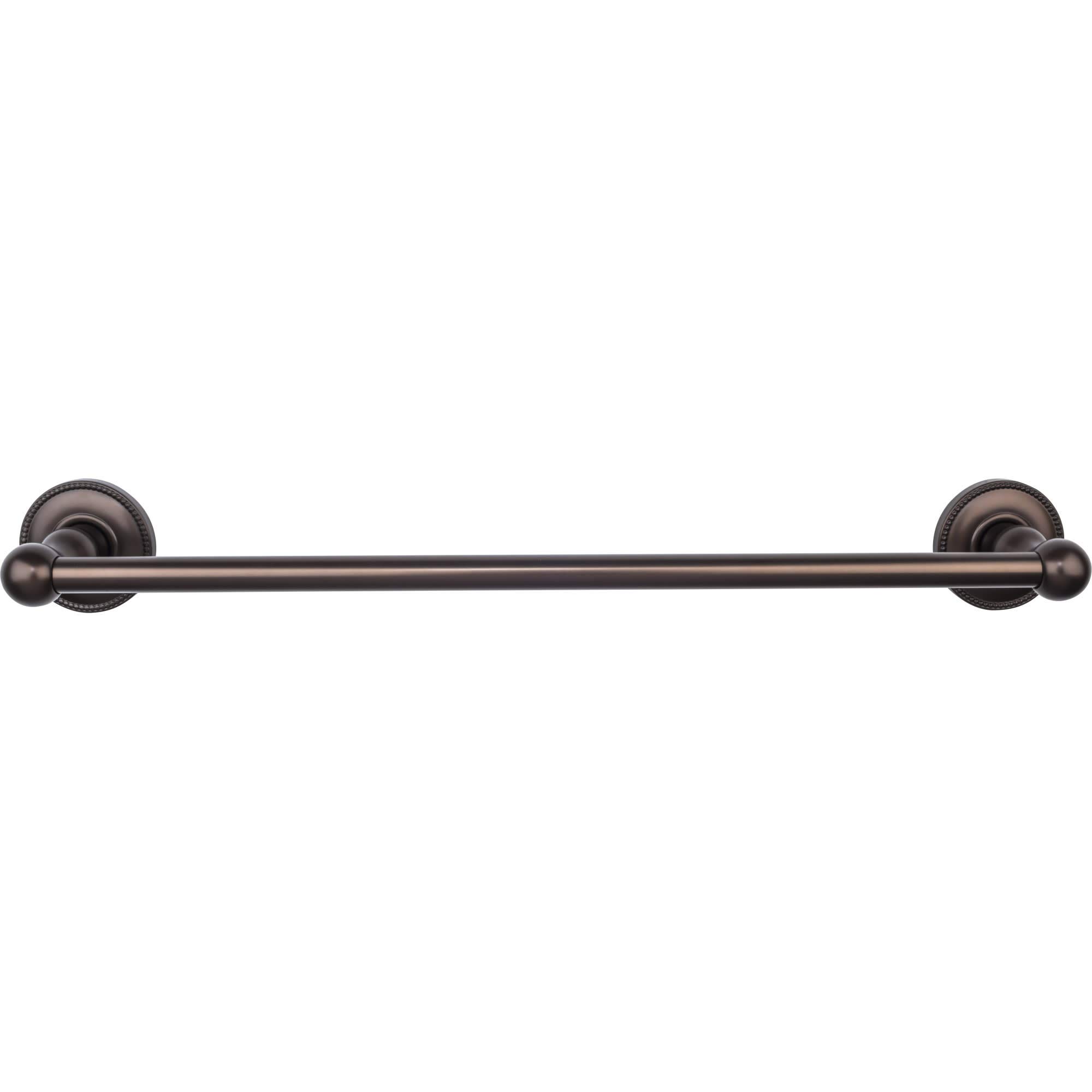Top Knobs ED6ORBA 18 Inch Single Towel Bar - Edwardian Collection with Beaded Backplate, Oil Rubbed Bronze Finish - Perfect for Bathroom, Spa & Luxury Home Decor