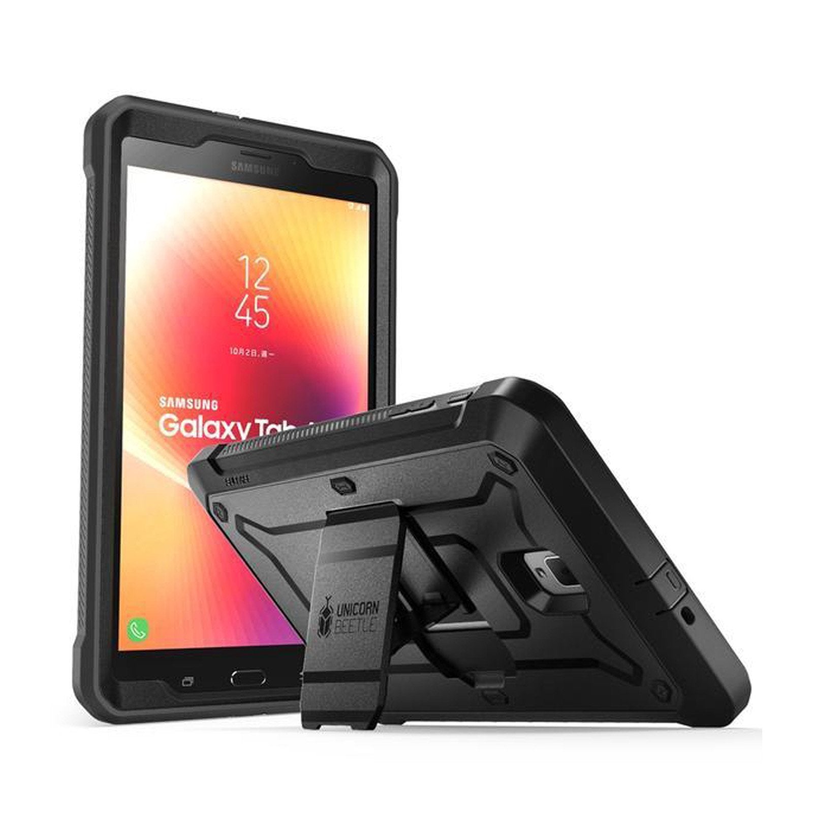 Samsung Galaxy Tab A 8.0 Inch (2017) Unicorn Beetle Pro Rugged Protective Case with Built-in Screen Protector & Adjustable Kickstand - Black - Perfect for Outdoor, Travel & Work Use