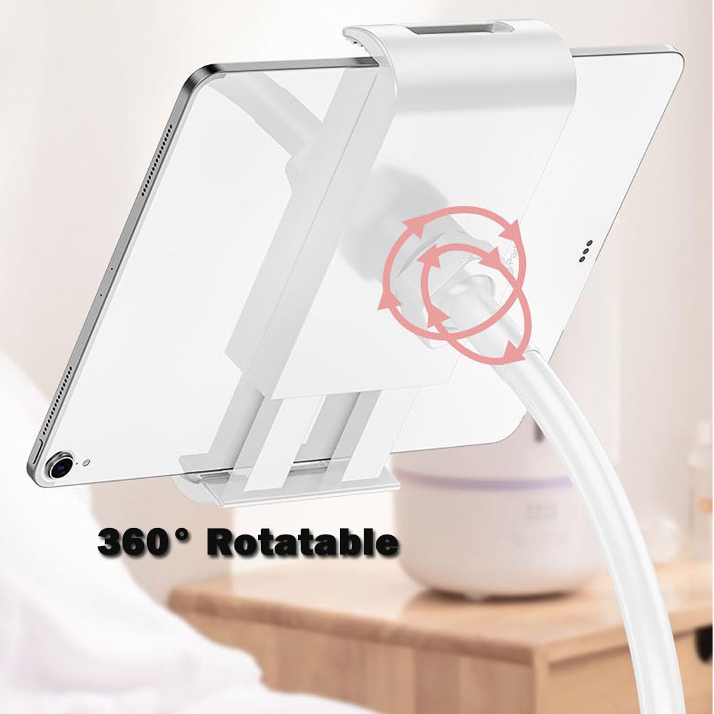 Extra Long Gooseneck Phone Holder Stand - 135CM Flexible Arm Mount for iPhone, Samsung, iPad (Up to 7