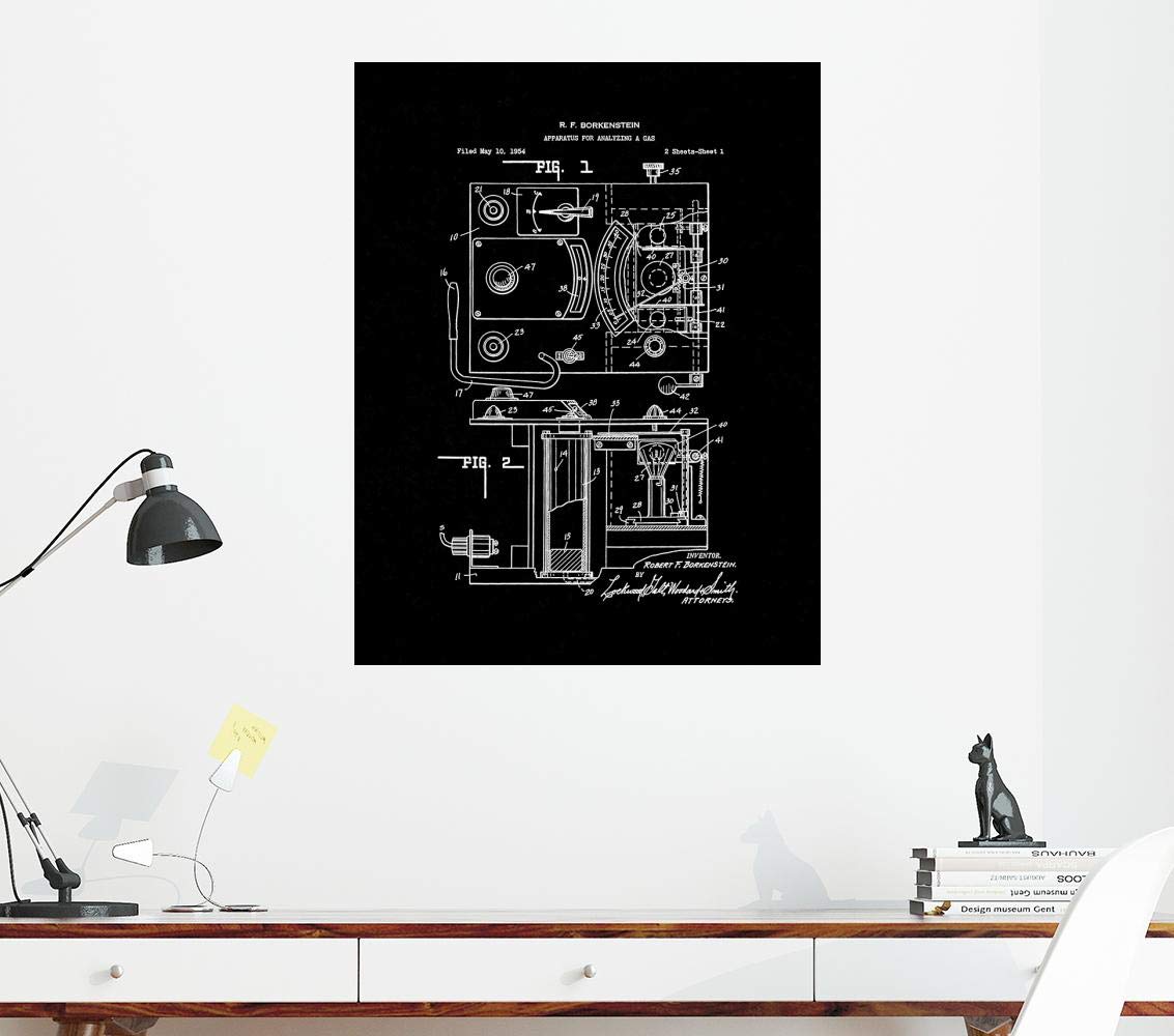 Police Law Enforcement Breathalyzer Patent Print - Black Matte Framed Art (5