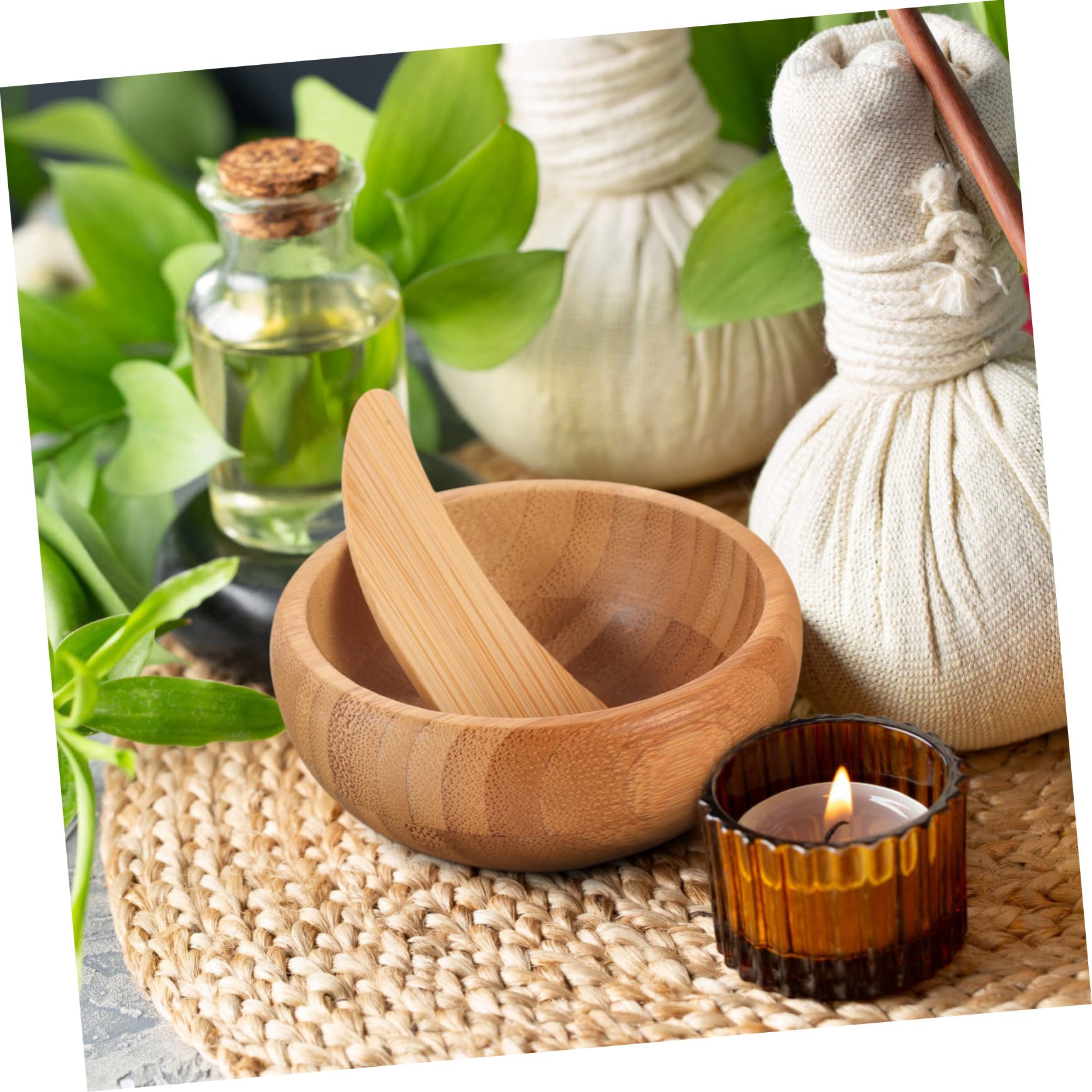 FOMIYES Bamboo Face Mask Mixing Bowl Set - DIY Mask Accessory for Spa, Salon & Home Use - Perfect for Mixing Clay, Mud & Cream Masks