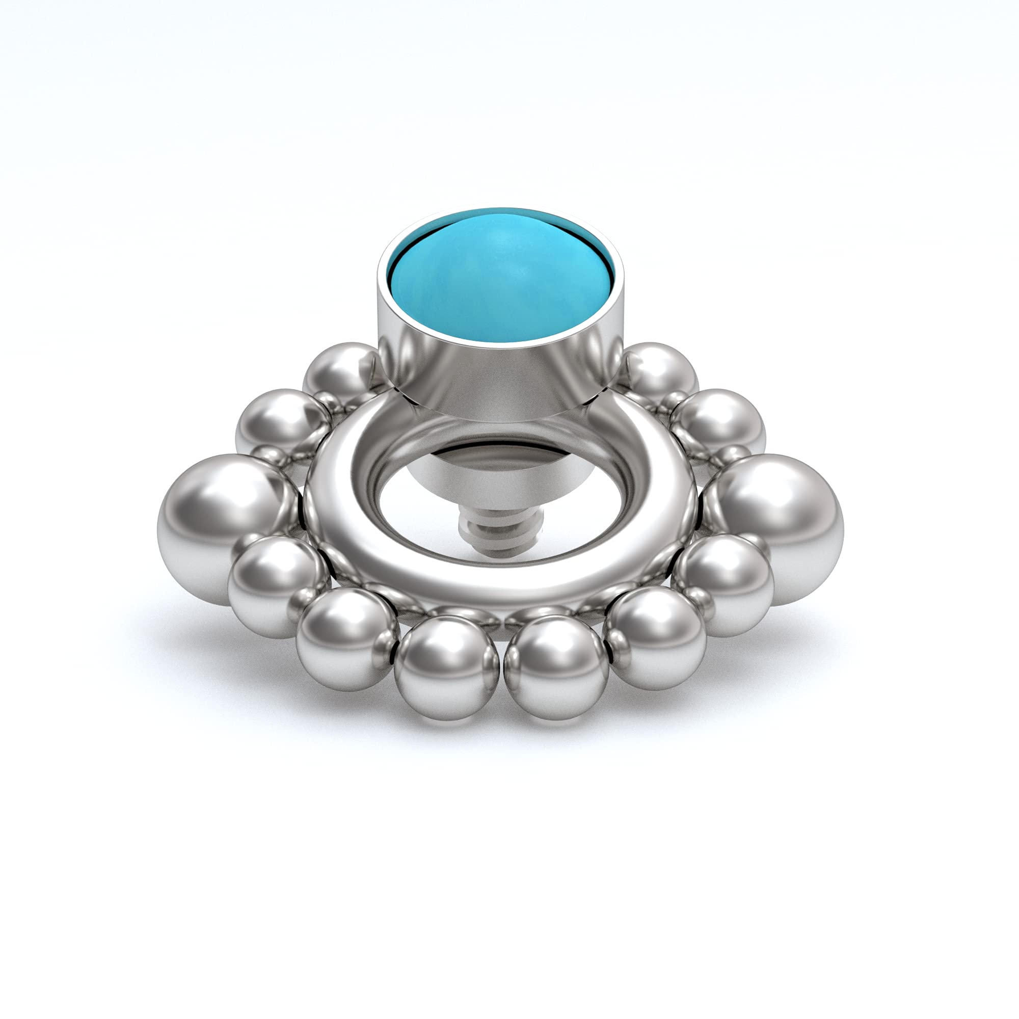 High-Quality Surgical Steel Anchor Top Dermal Piercing Jewelry - Internally Threaded Turquoise Body Jewelry for Professional Piercing & Healing - Perfect for Eyebrow, Cheek, and Surface Piercings