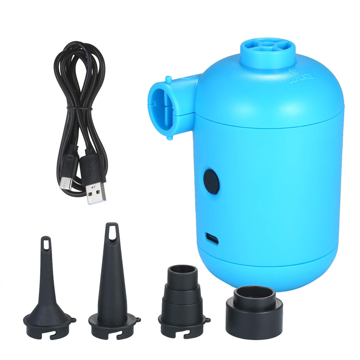 Portable USB Electric Air Pump - Fast Inflator for Air Mattress, Boat, Sofa, Car & Camping Gear | Compact Travel & Emergency Use