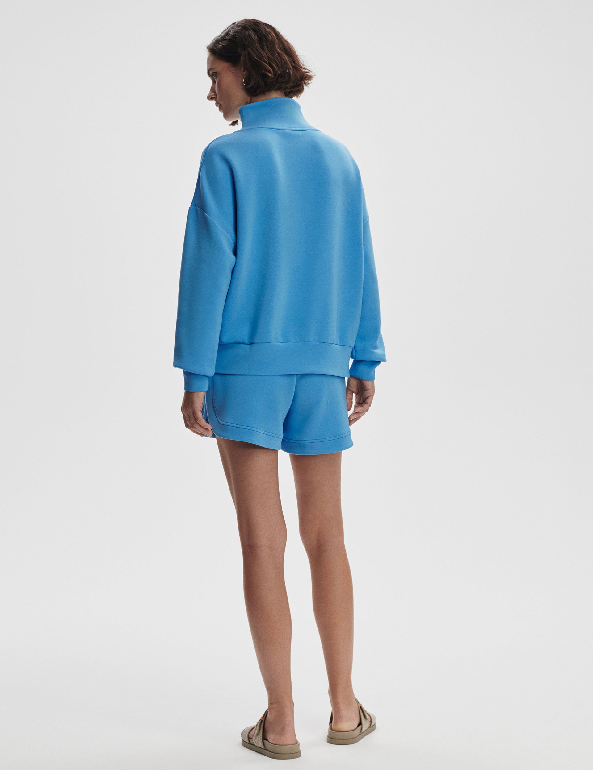 Hawley Half Zip Sweatshirt for Men - Soft Cotton Pullover Hoodie in Azure Blue | Casual Wear, Outdoor Activities & Gym Workouts