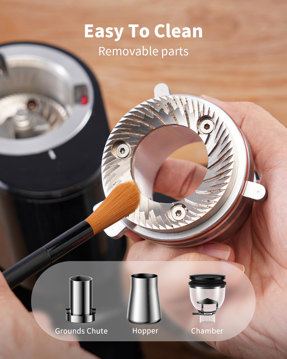 SHARDOR Professional 64mm Burr Coffee Grinder - 100 Precise Grind Settings, All-Metal Chamber, Adjustable Electronic Timer & LED Display - Anti-Static Design for Espresso, French Press, Cold Brew & Pour Over Coffee - Perfect for Home Baristas & Coffee Enthusiasts (Black)