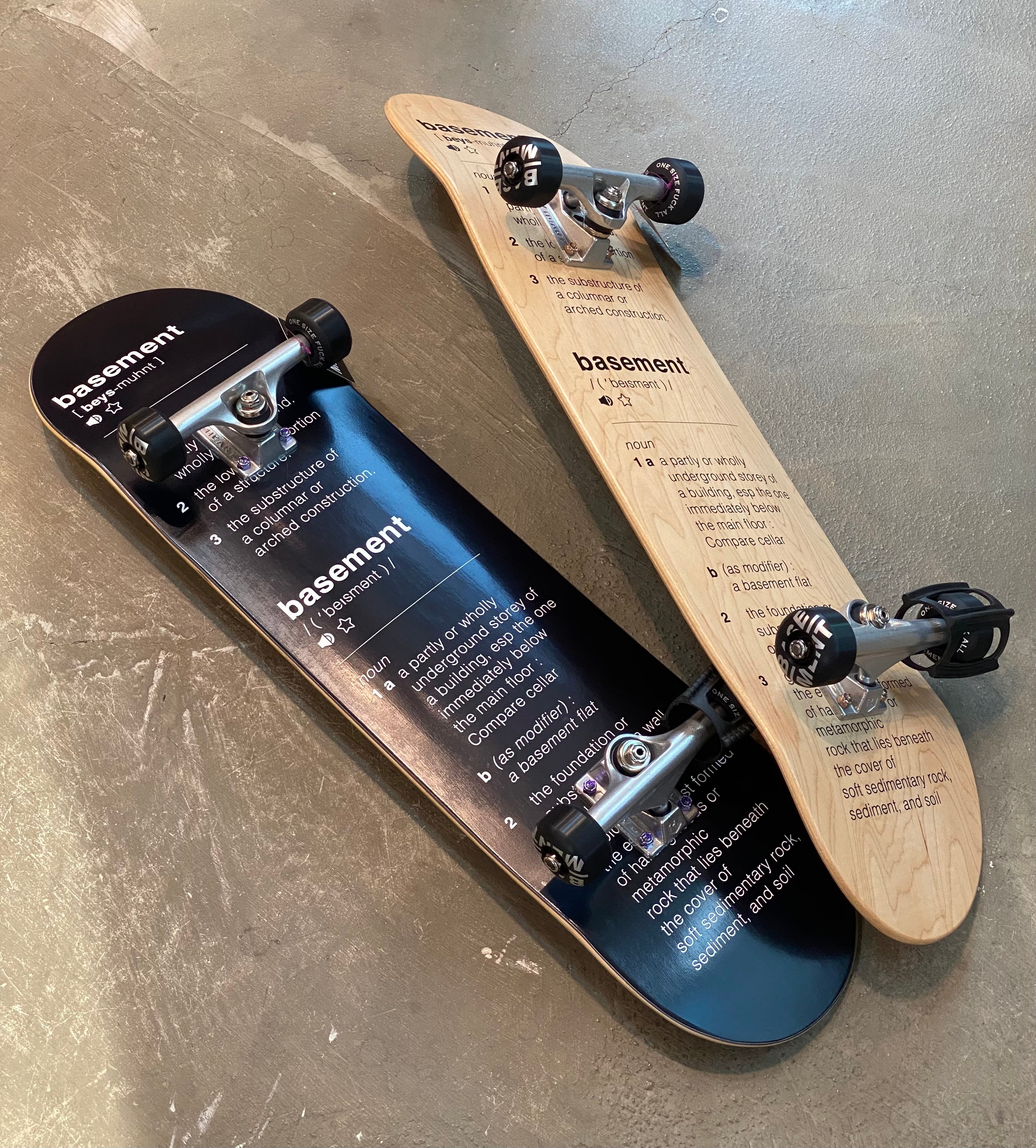 Basement Mean Complete Skateboard - Professional 7-Ply Maple Deck for Street & Park Riding - Perfect for Beginners & Advanced Skaters
