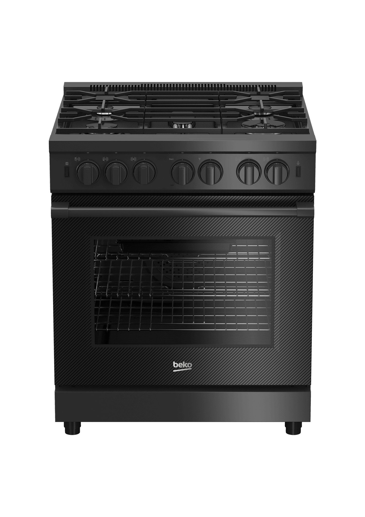 Beko PRDF34550CF 30-Inch Carbon Fiber Pro Style Dual Fuel Range - Professional Gas & Electric Oven for Home Chefs & Cooking Enthusiasts | Perfect for Baking, Roasting & Large Family Meals
