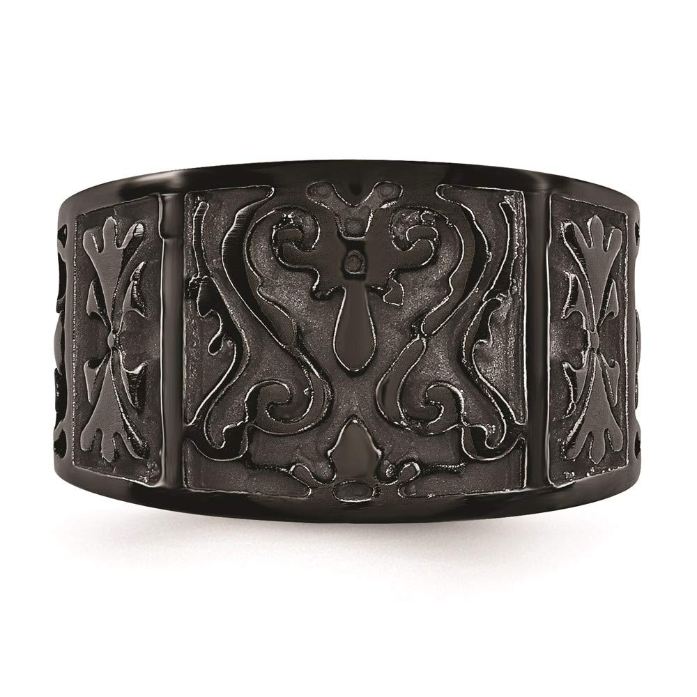 Men's Black Titanium Flat Casted 14mm Ring - Durable & Stylish Fine Jewelry for Men - Perfect Gift for Husband, Boyfriend, Anniversary - Ideal for Weddings, Date Nights & Formal Events
