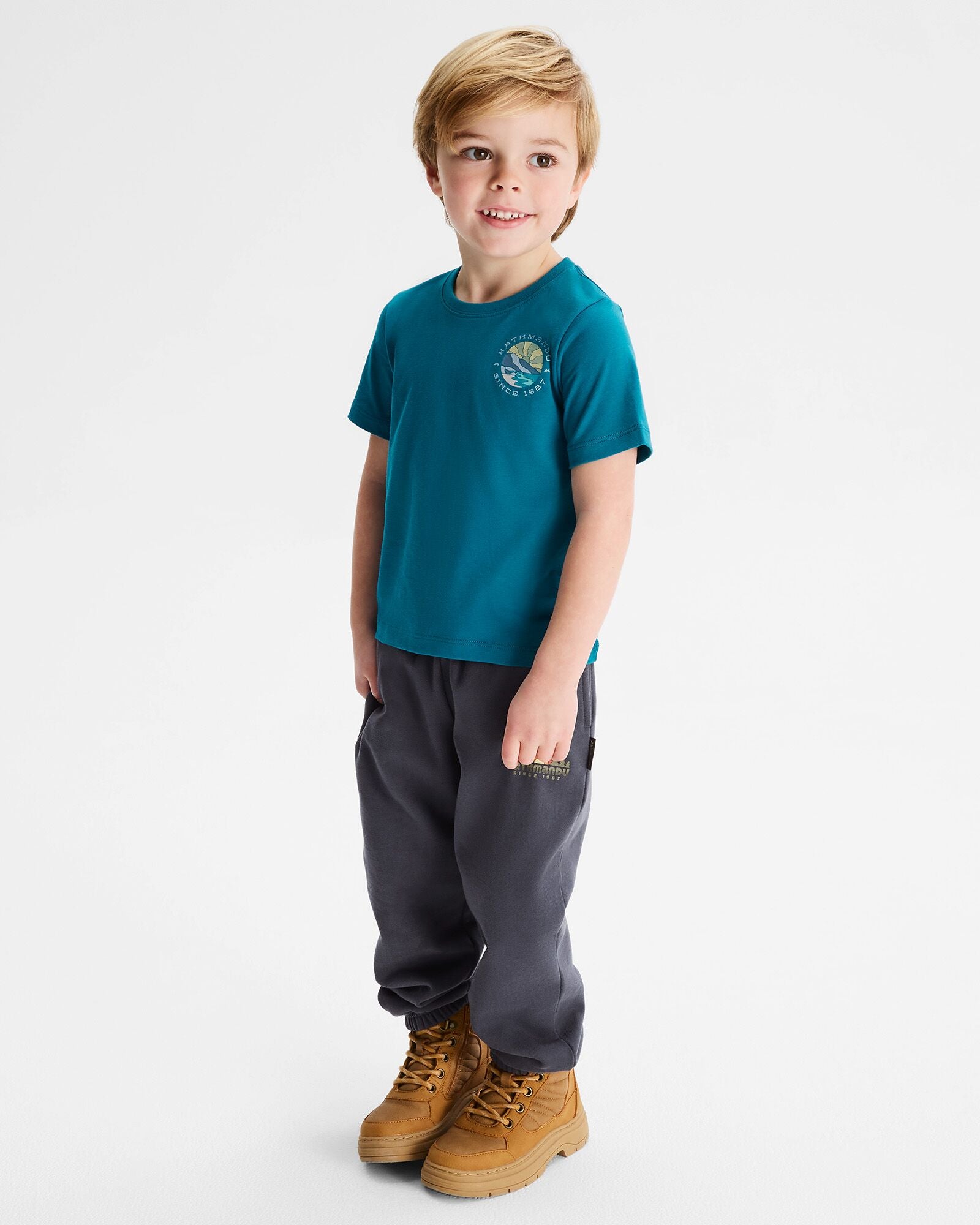 Organic Cotton Kids' Sunburst T-Shirt - Dark Eddy | Soft & Comfortable Toddler Tee for Playtime & Everyday Wear