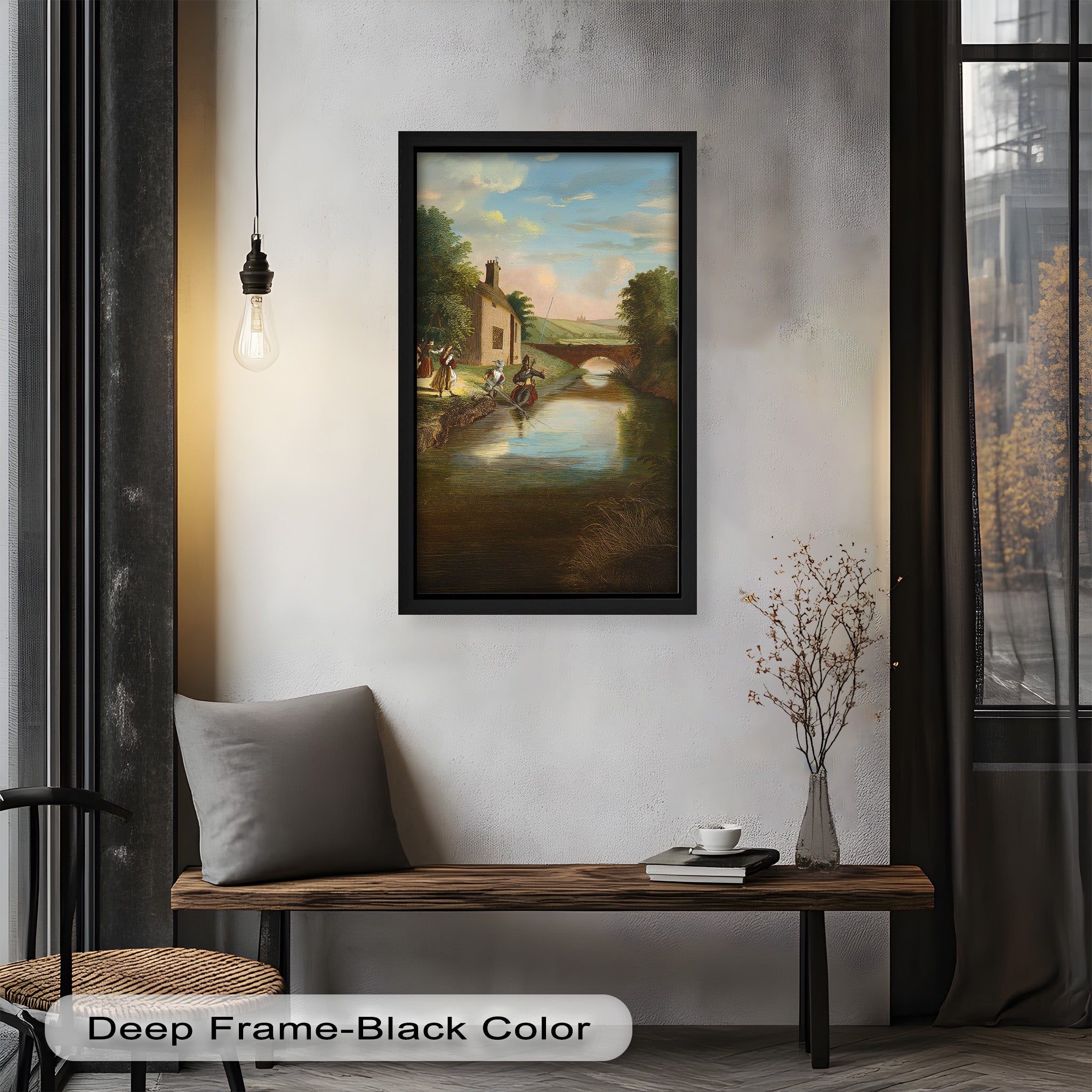 Romantic English Countryside Historic Oil Painting - A Day by the River - Perfect for Home Decor, Living Room Wall Art & Gift Ideas