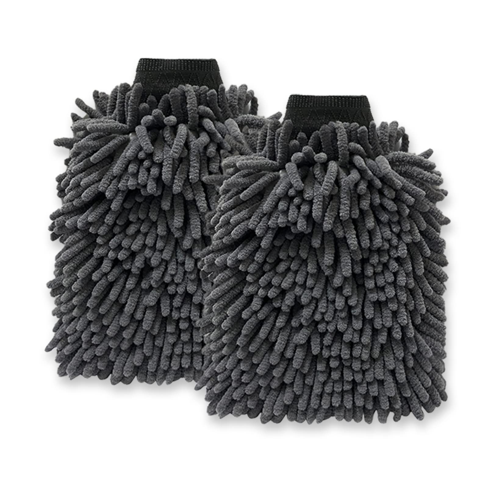 Chemical Guys Microfiber Car Wash Mitt - Scratch-Free, Double-Sided Thickened Gloves for Safe Car Detailing (Grey, 2-Pack) - Perfect for Hand Washing Vehicles, Motorcycles & RVs