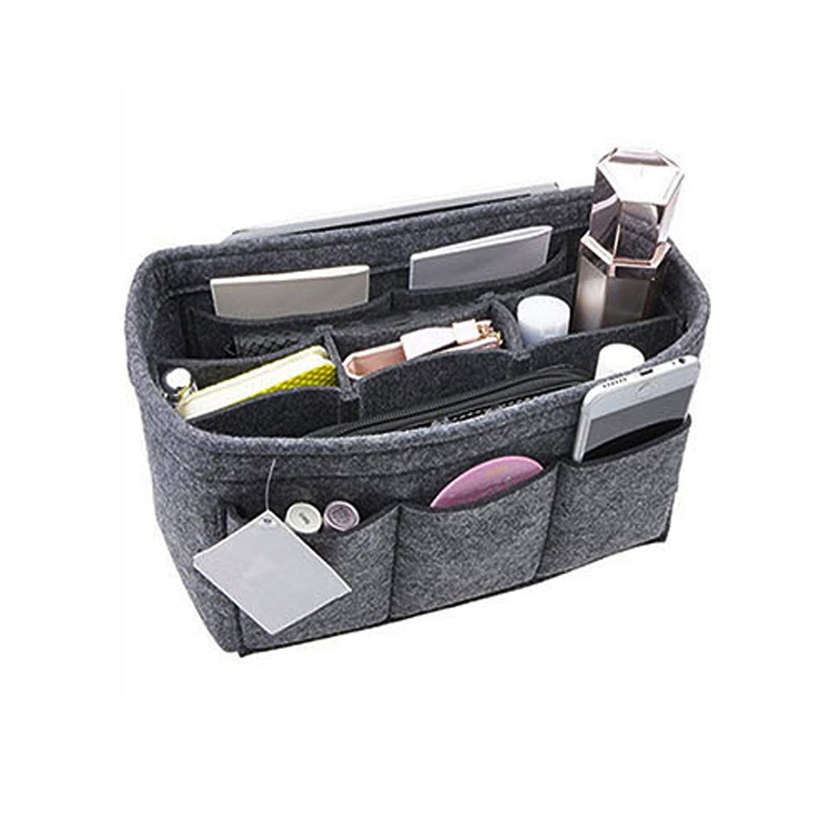 Seven Wolves Grey Purse Organizer Insert - Handbag Makeup Storage Pouch for Tidy & Neat Organization | Perfect for Travel, Work, and Everyday Use