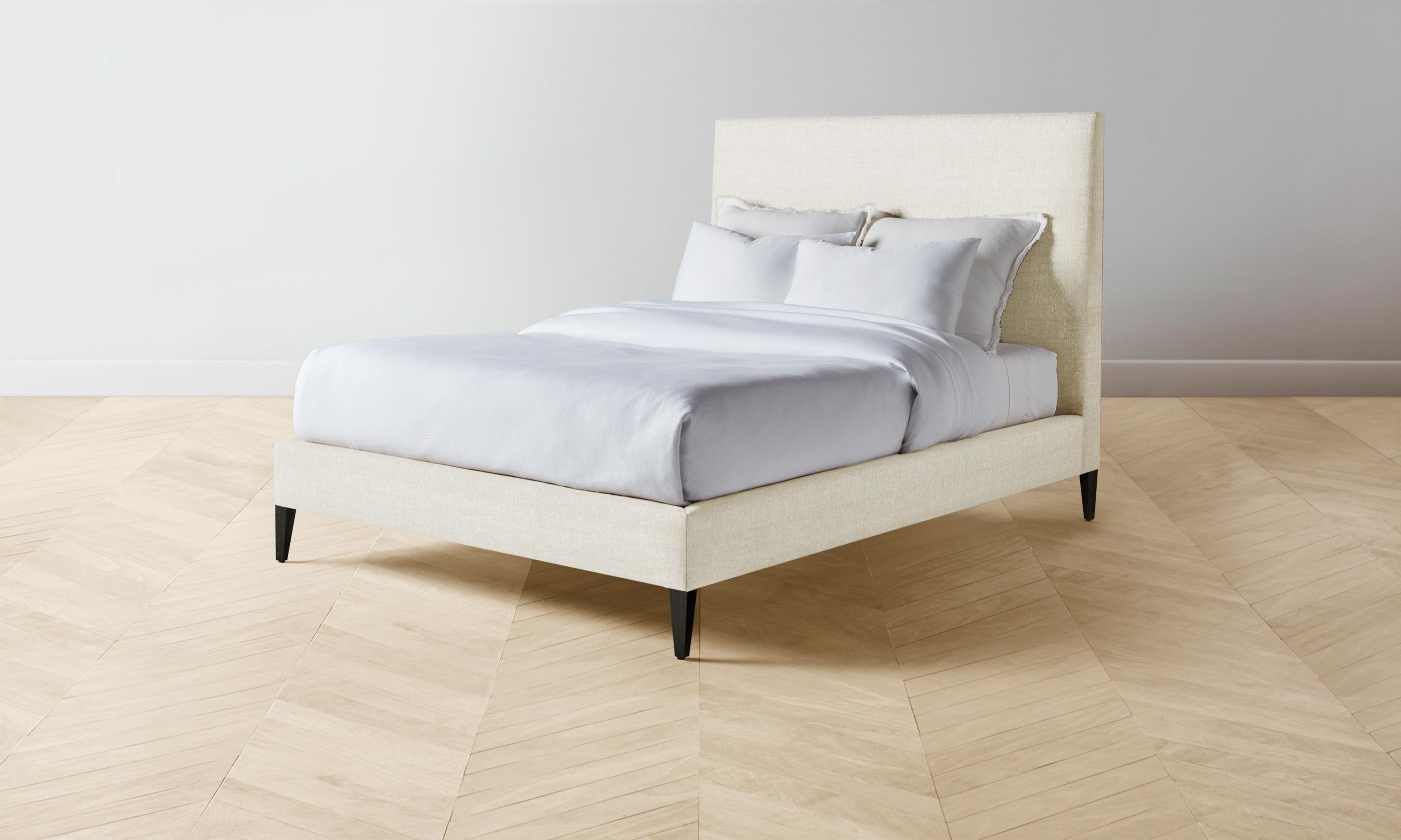 The Essex Bed - Premium Performance Linen Weave Prairie Style Bed Frame - Perfect for Modern Farmhouse & Rustic Chic Bedroom Decor