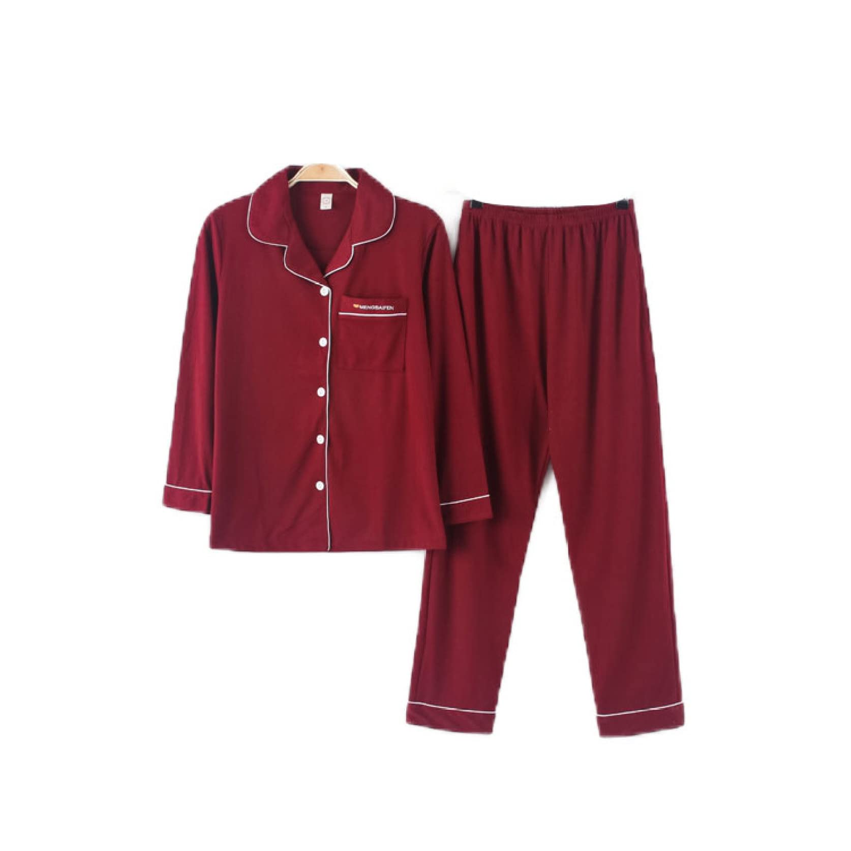 Soft Women's 2-Piece Cotton Pajama Set - Button Down Long Sleeve Loose Pjs for Spring & Autumn - Cozy Sleepwear for Relaxing at Home or Lounging